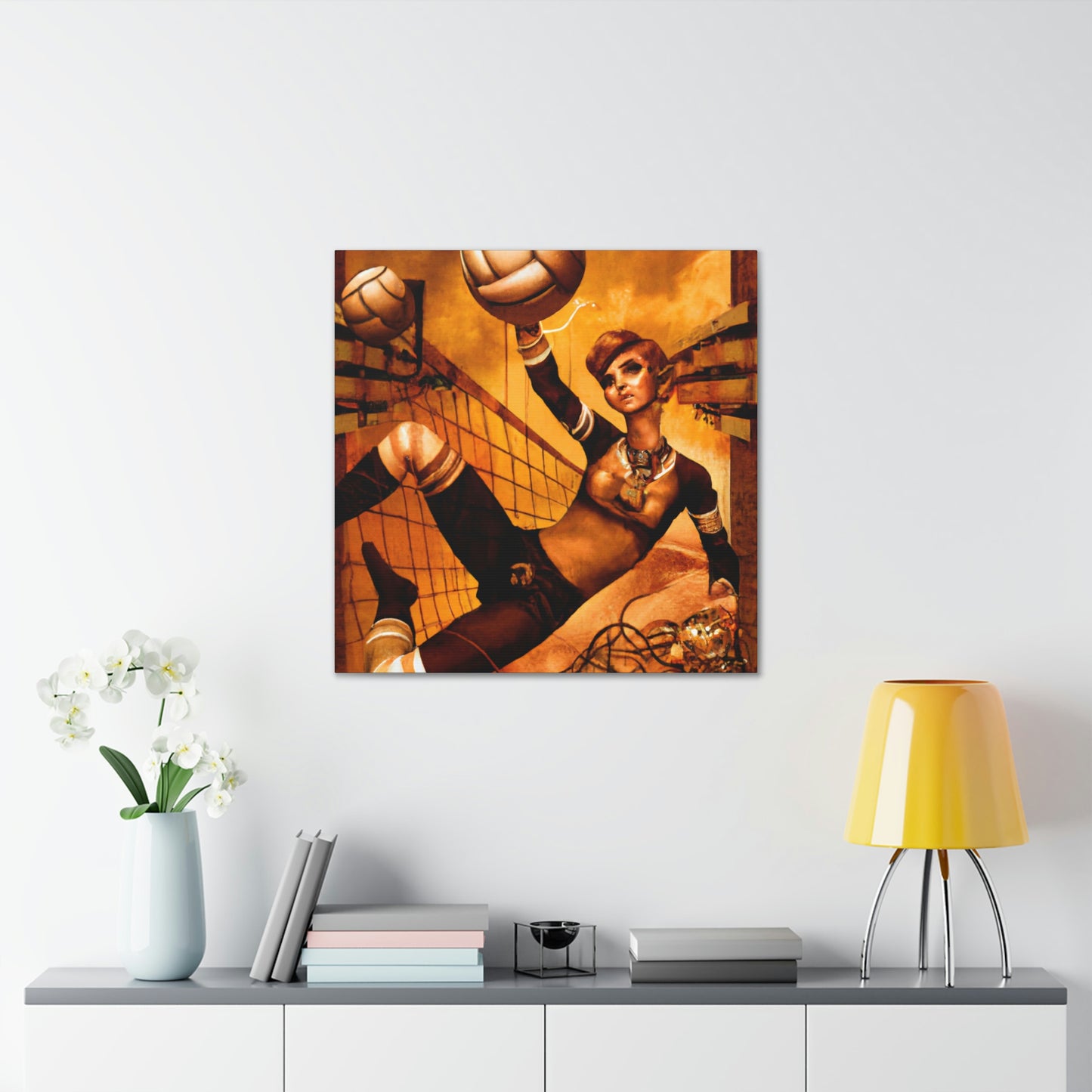 Victory in Steampunk Volley - Canvas