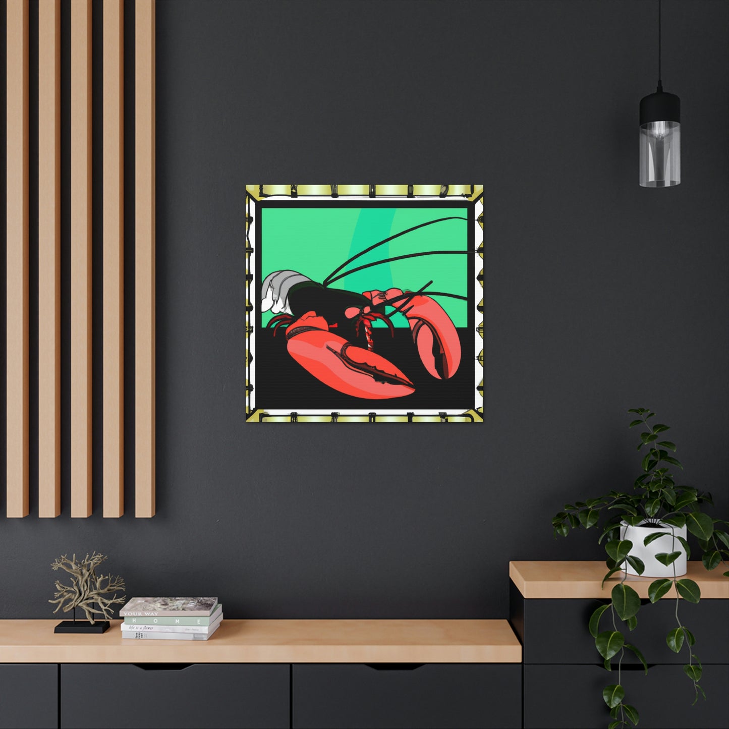 "Lobster Lures Lovingly" - Canvas