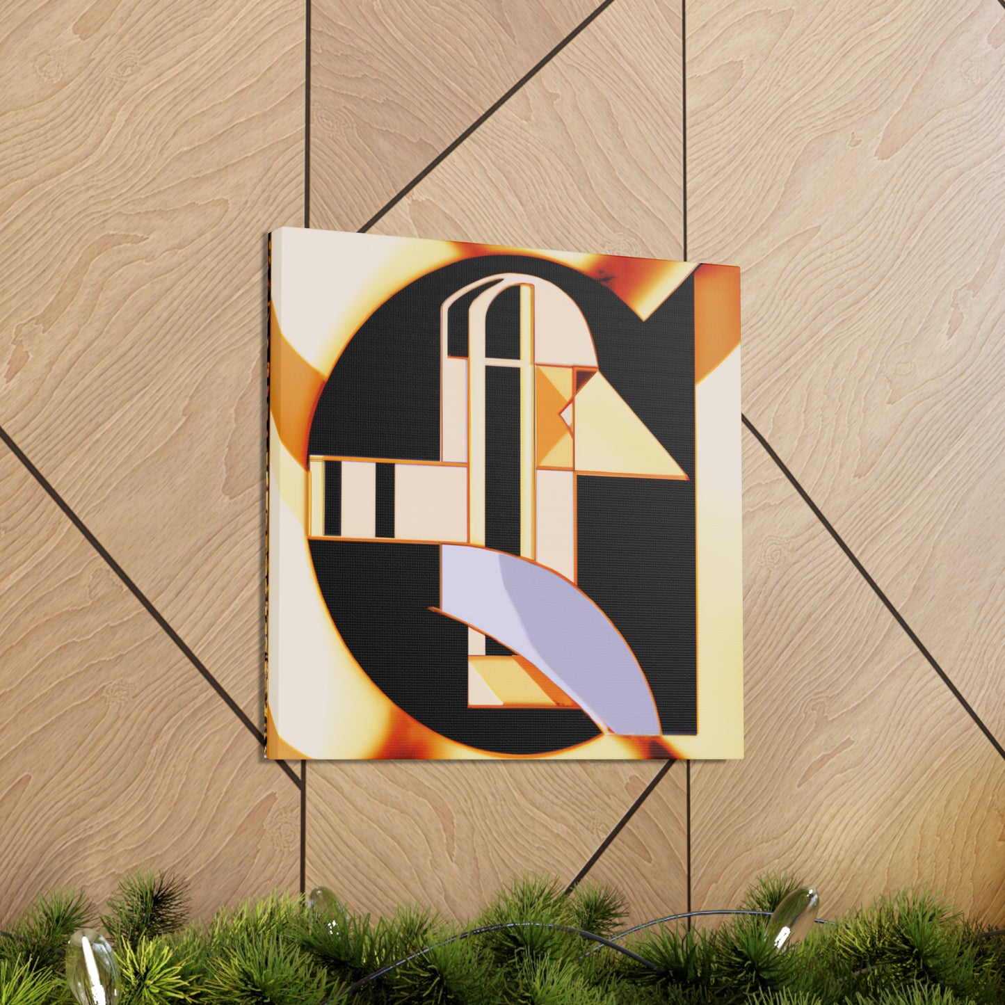 "Gleaming Art Deco Sun" - Canvas