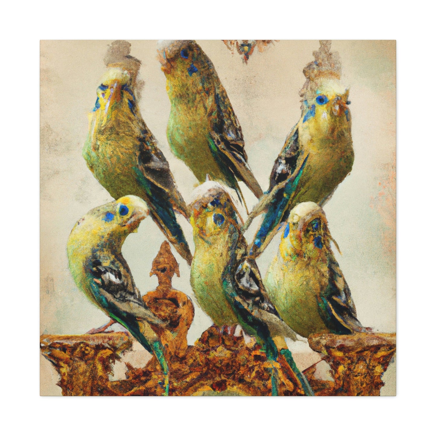 "Budgies in Baroque" - Canvas