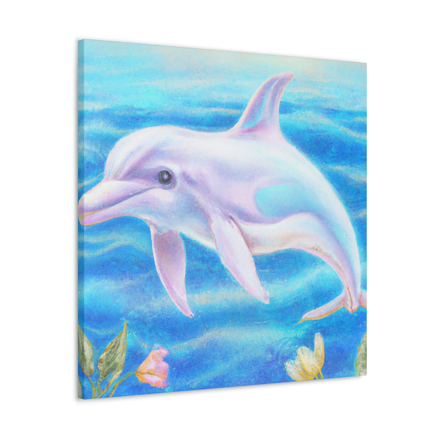 "Dolphins in Aquamarine Seas" - Canvas