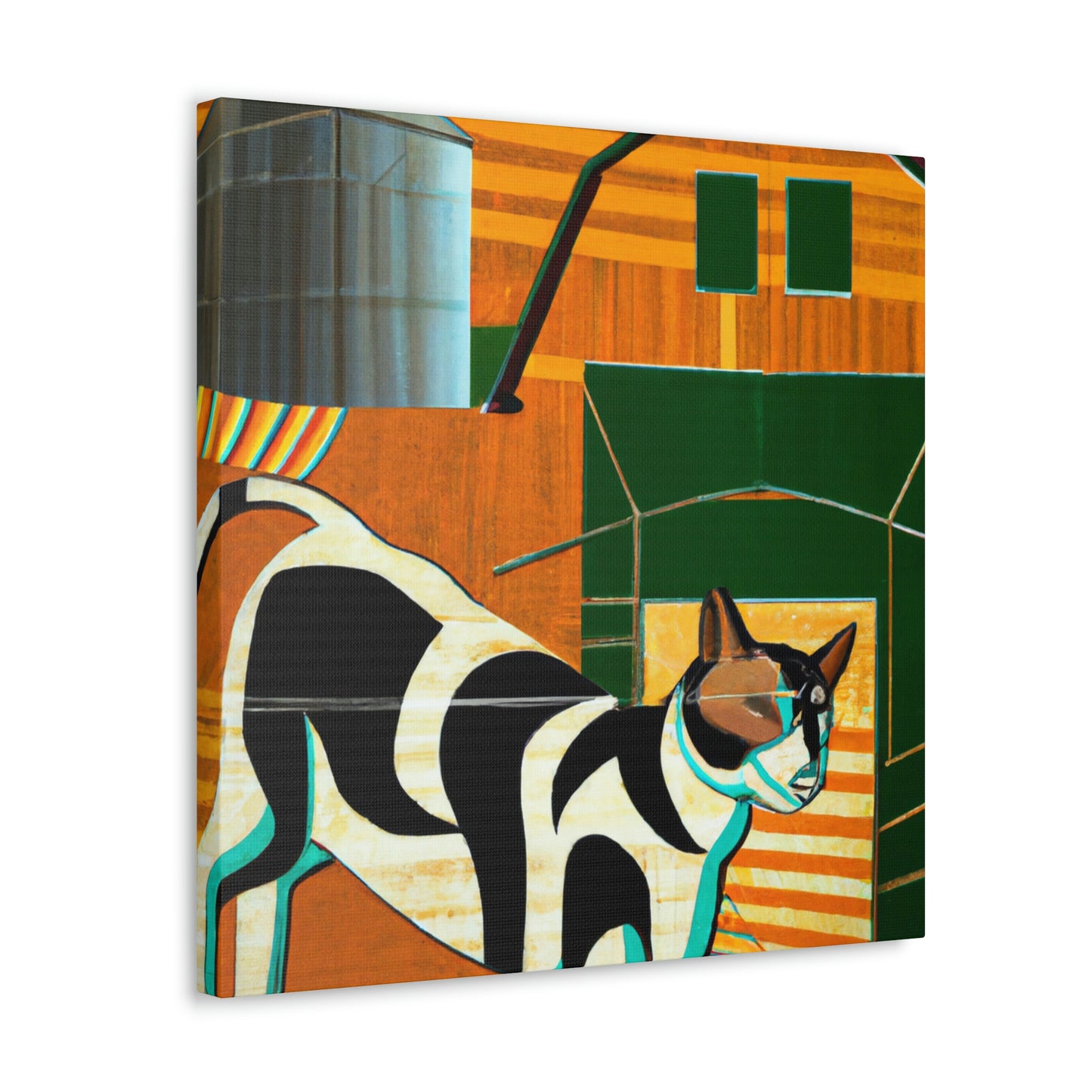 "Barn Cat Art Deco" - Canvas