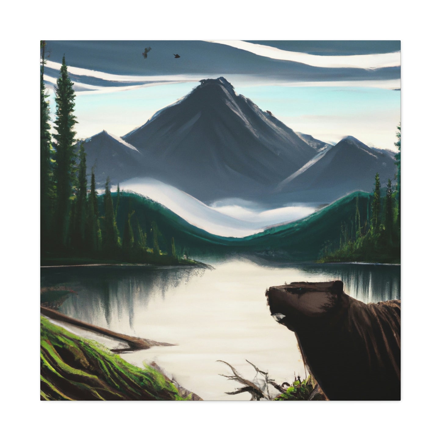 "Beavers in Deco Style" - Canvas