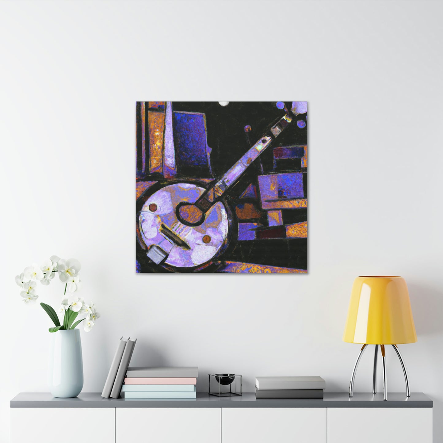 "Banjo in Blue Music" - Canvas