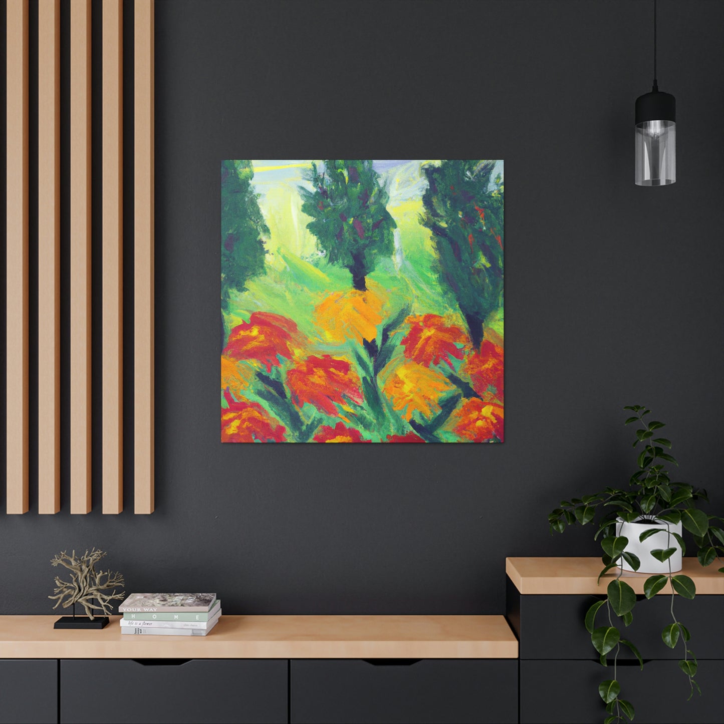 Marigolds in Expressionism - Canvas