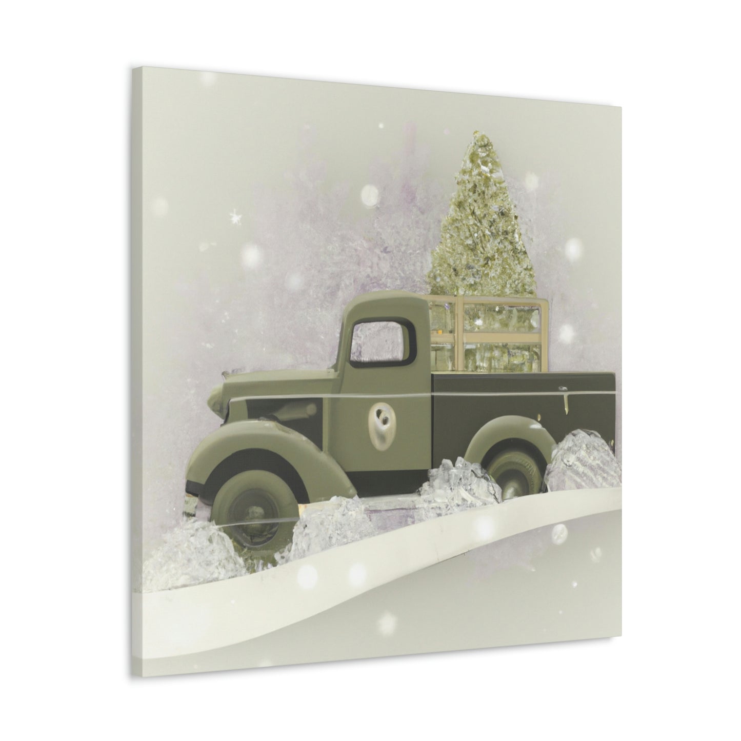 "Christmas Wishes Delivery Truck" - Canvas