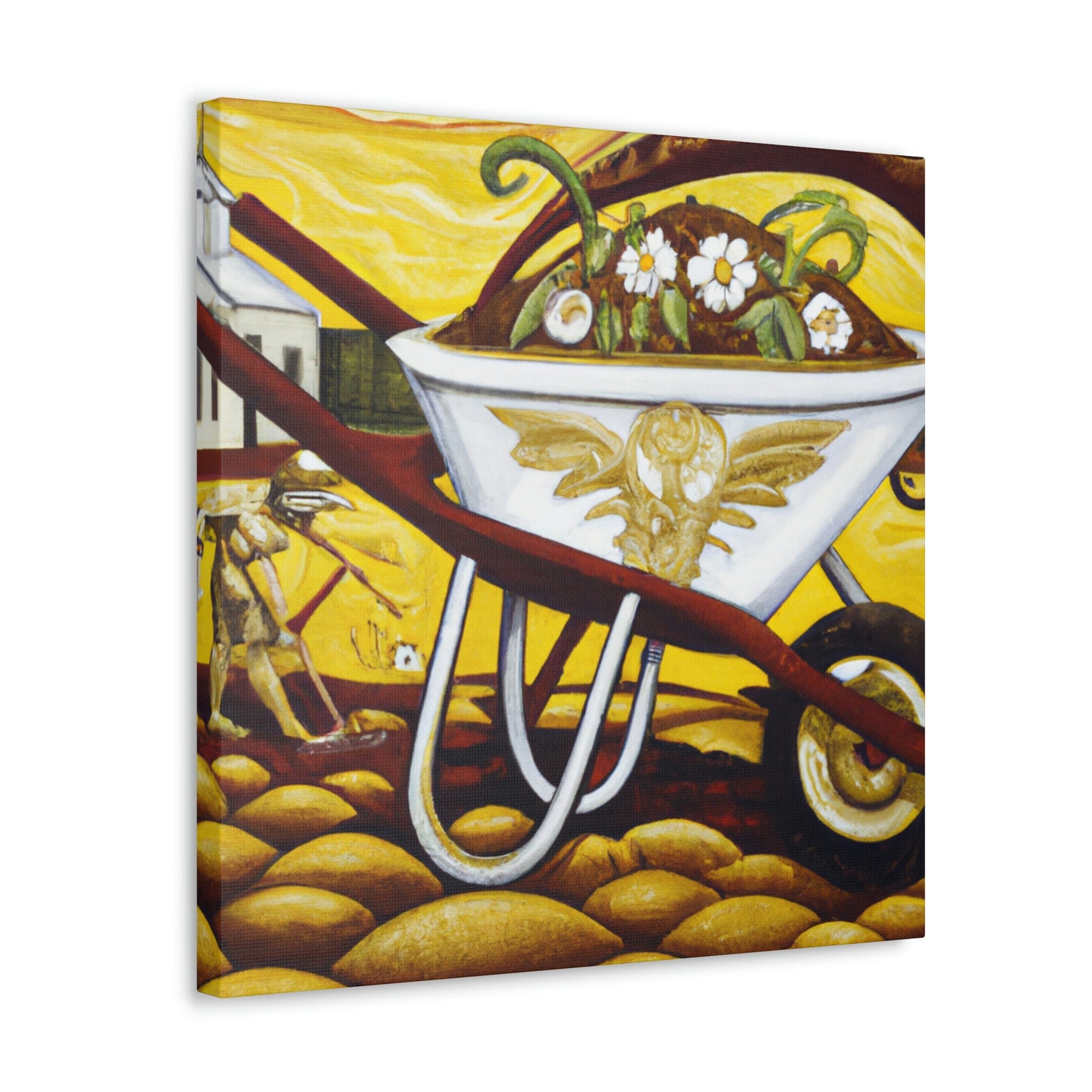 "Wheelbarrow in Bloom" - Canvas