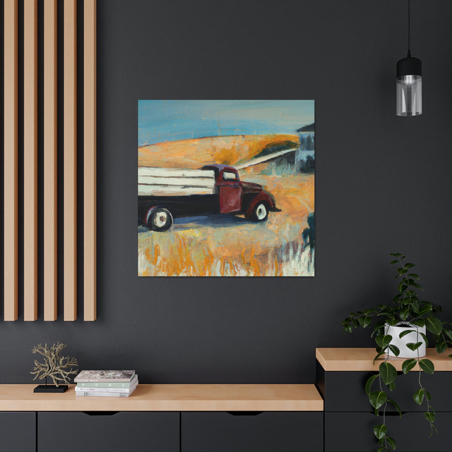 Old Pickup Truck Sunset - Canvas