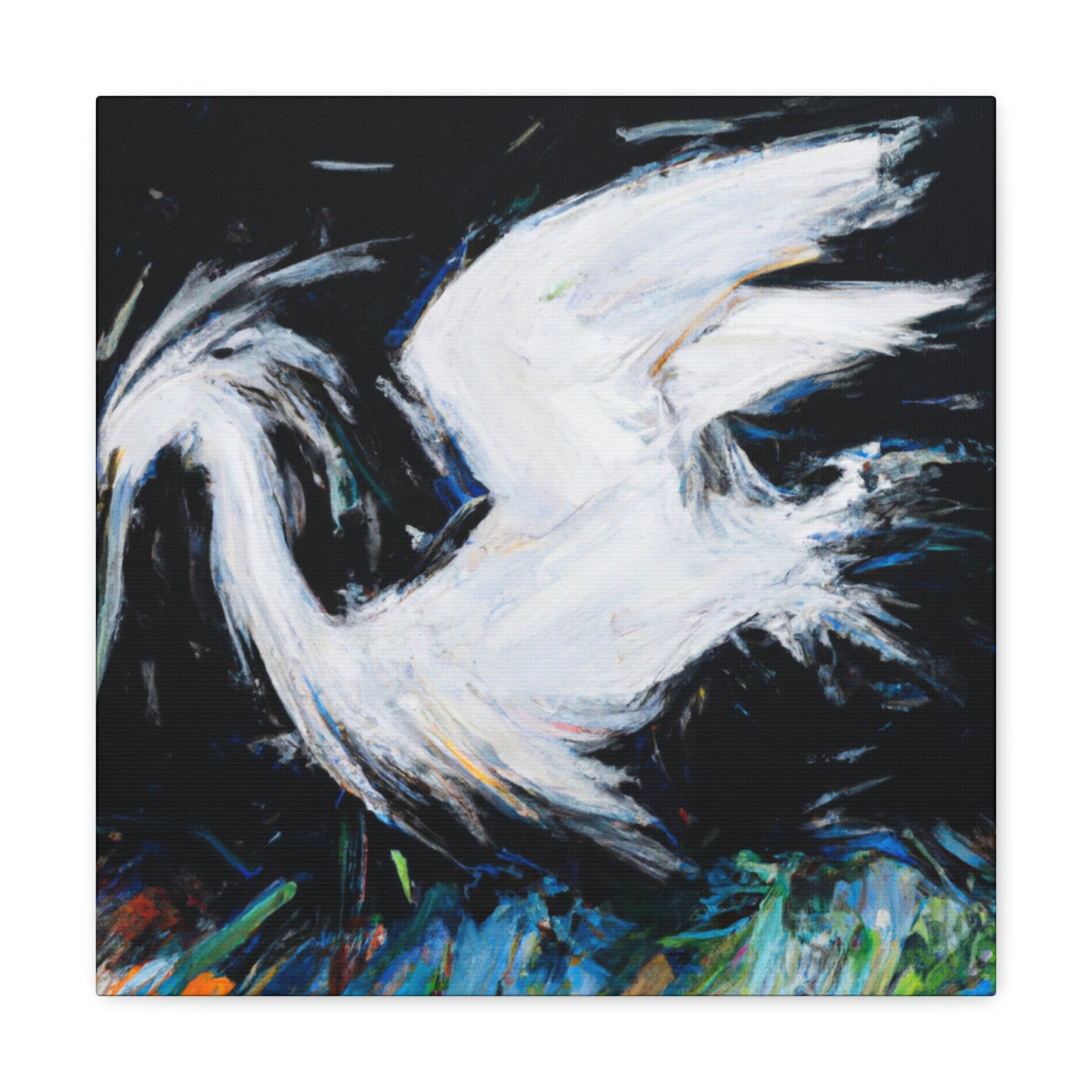 Snowy Egret Splendor. - Canvas