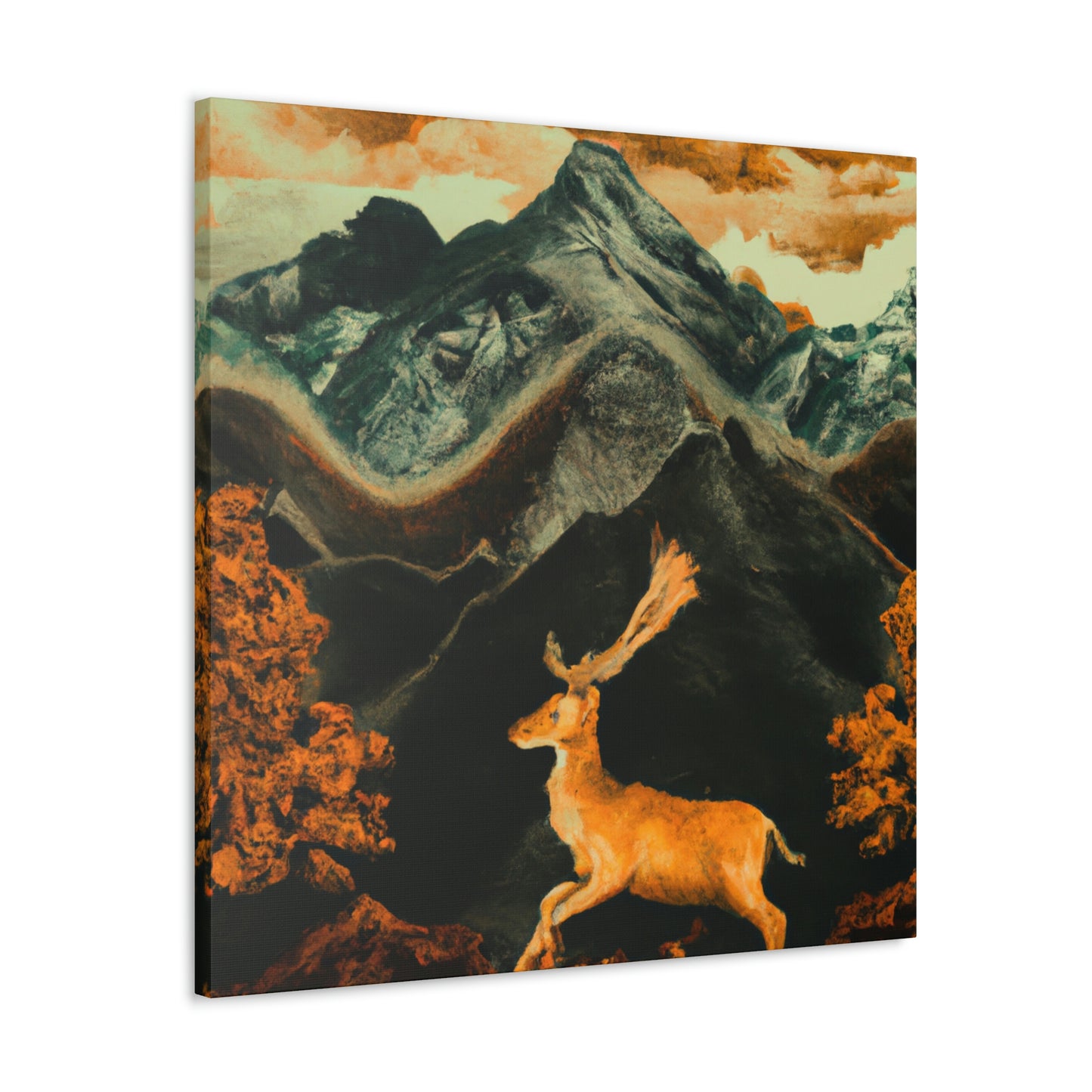 Deer in a Garden - Canvas