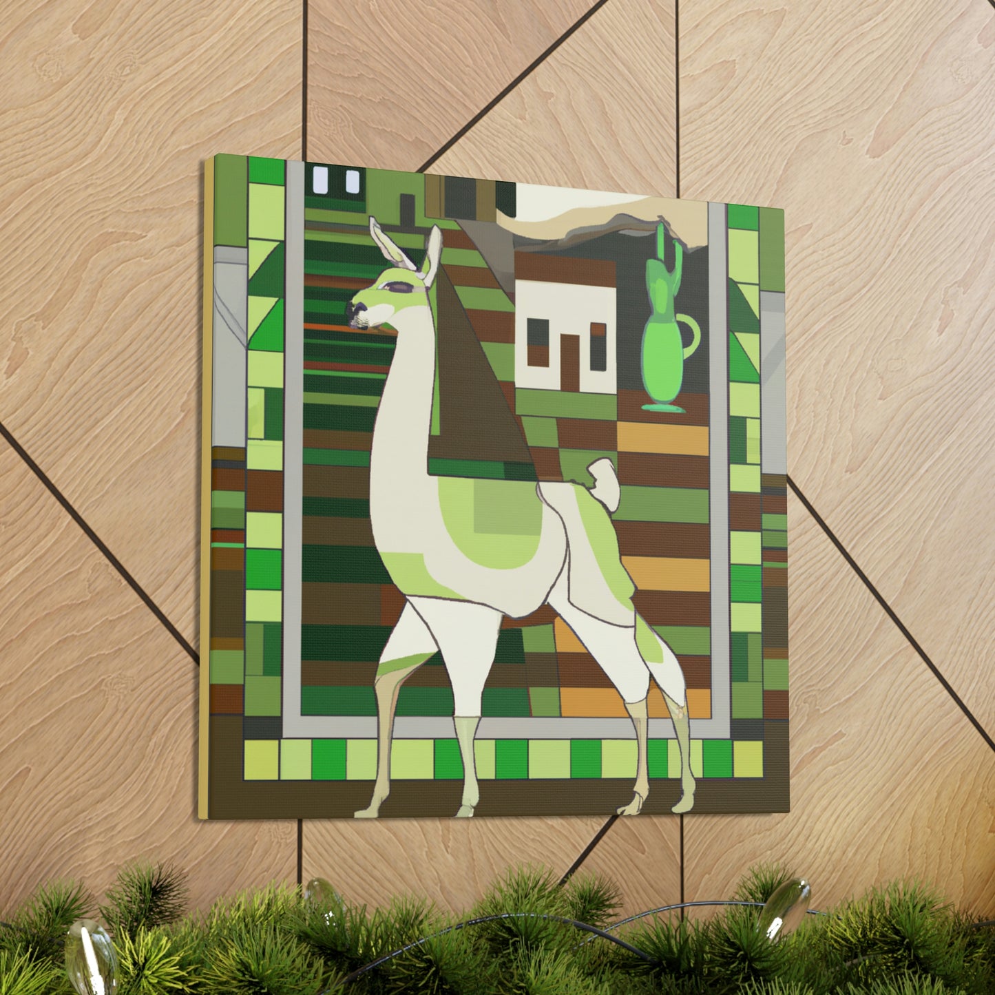 "Llama Art Deco Dream" - Canvas