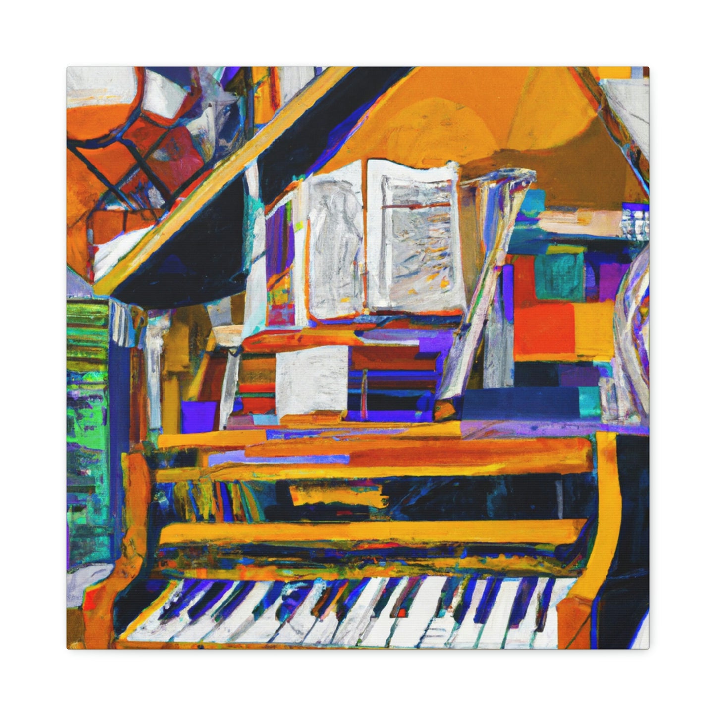 "Piano's Musical Reflection" - Canvas