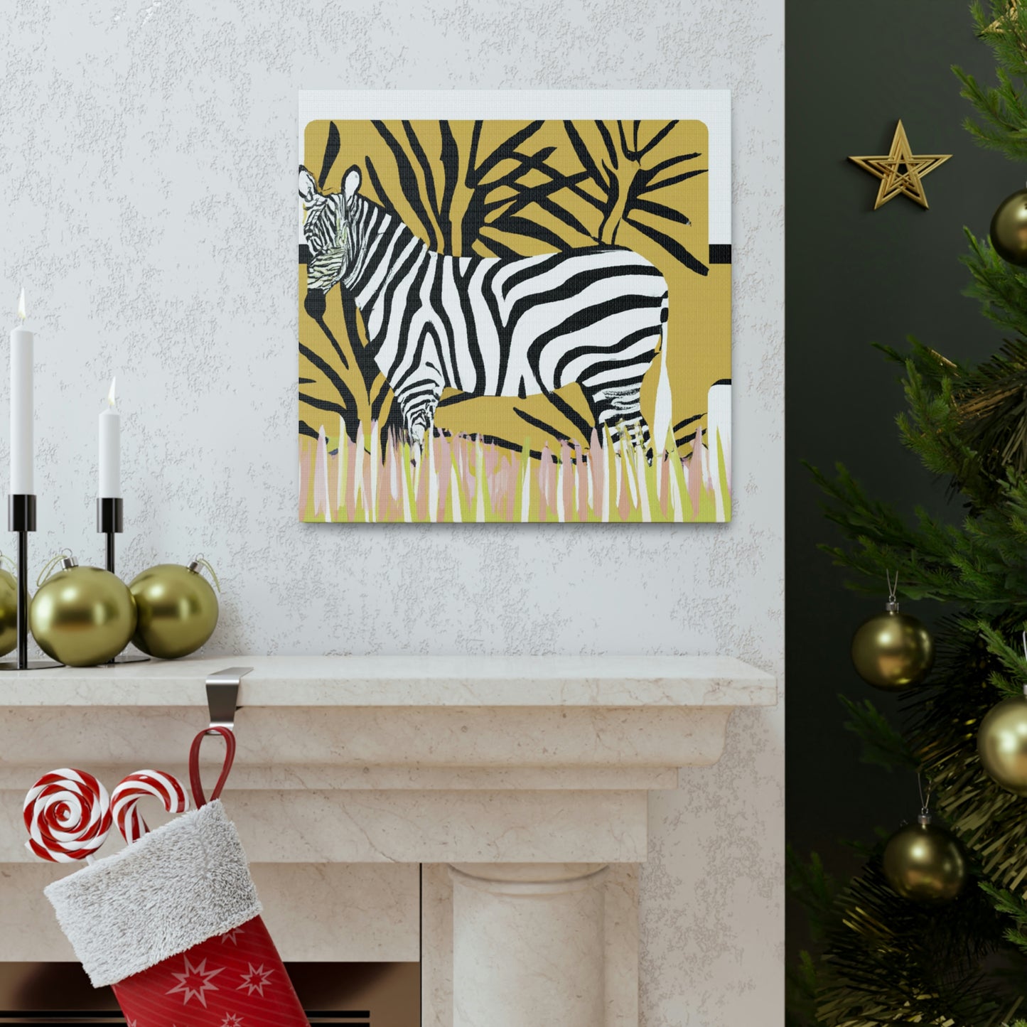 "Gilded Zebra Splendor" - Canvas