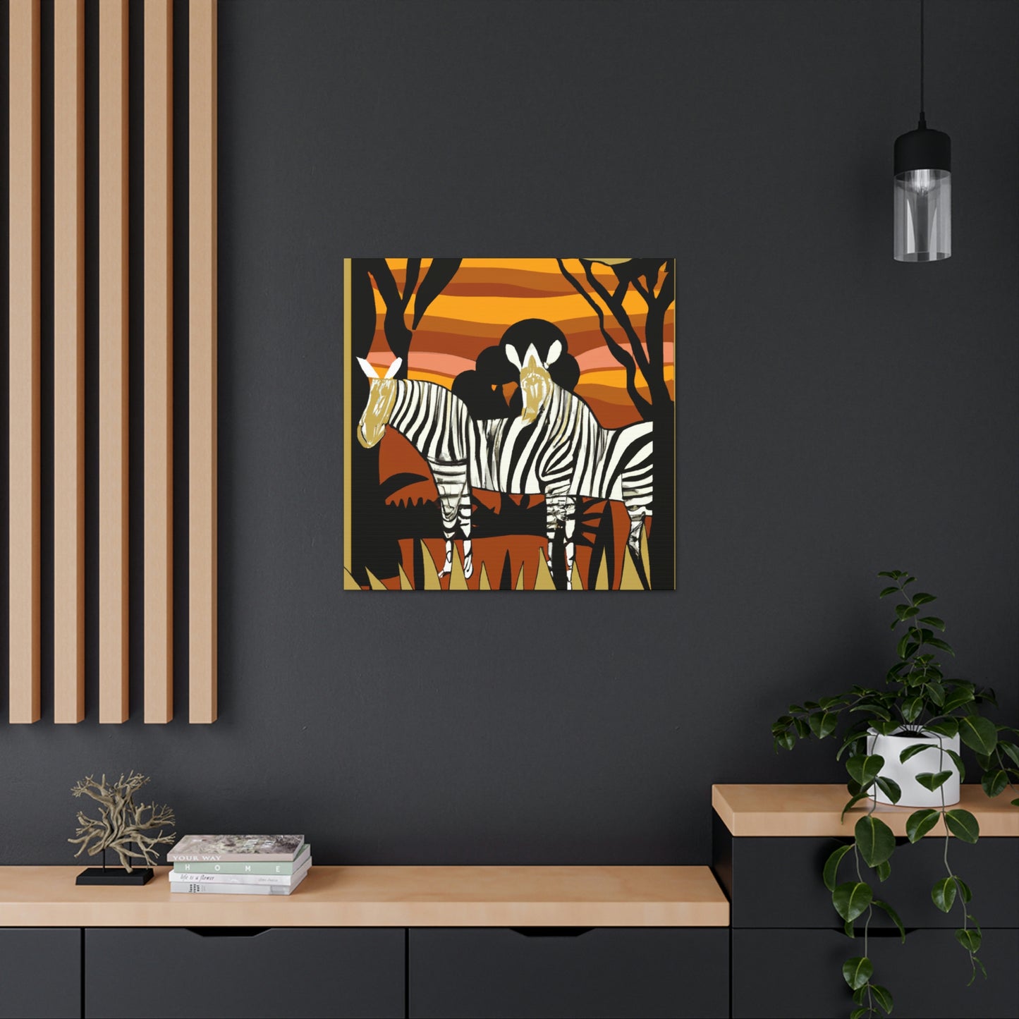 "Zebra in Moonlight Glaze" - Canvas