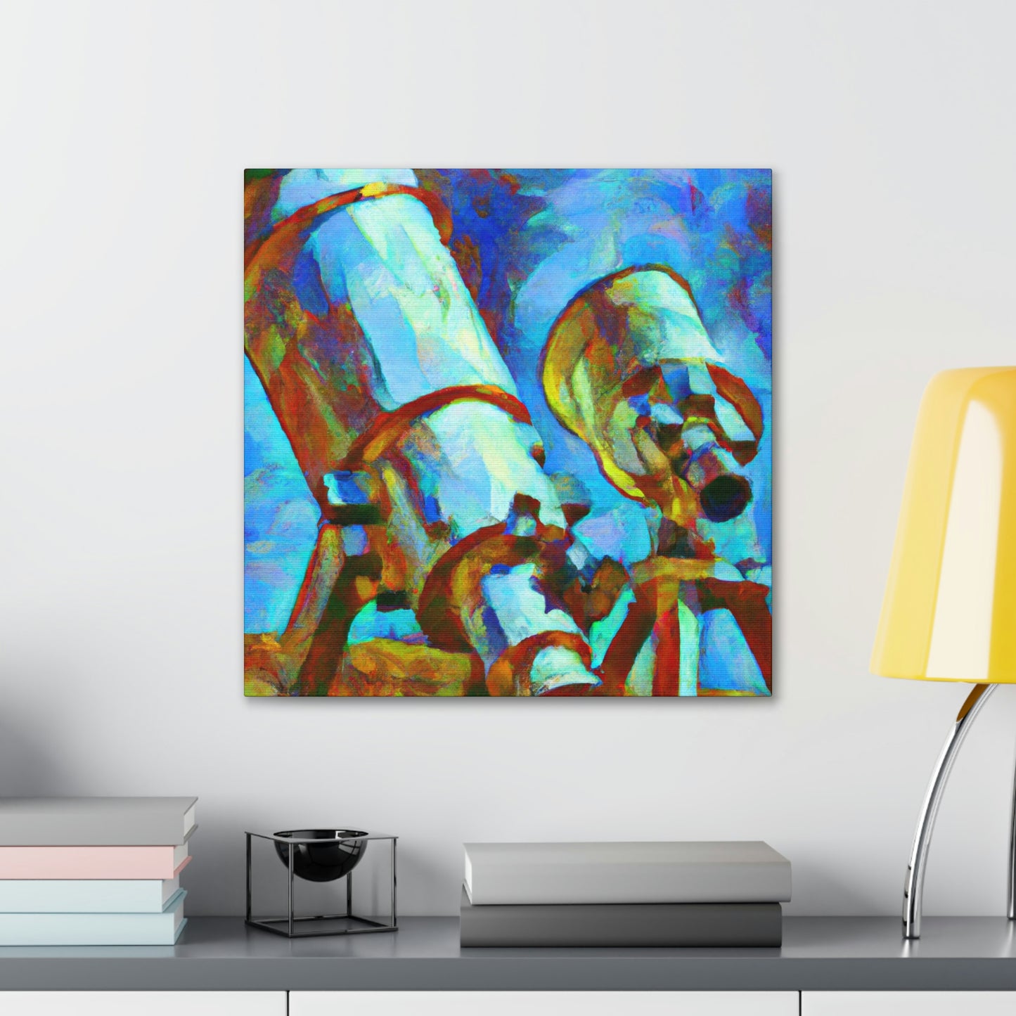 "Stargazing Through Telescopes" - Canvas