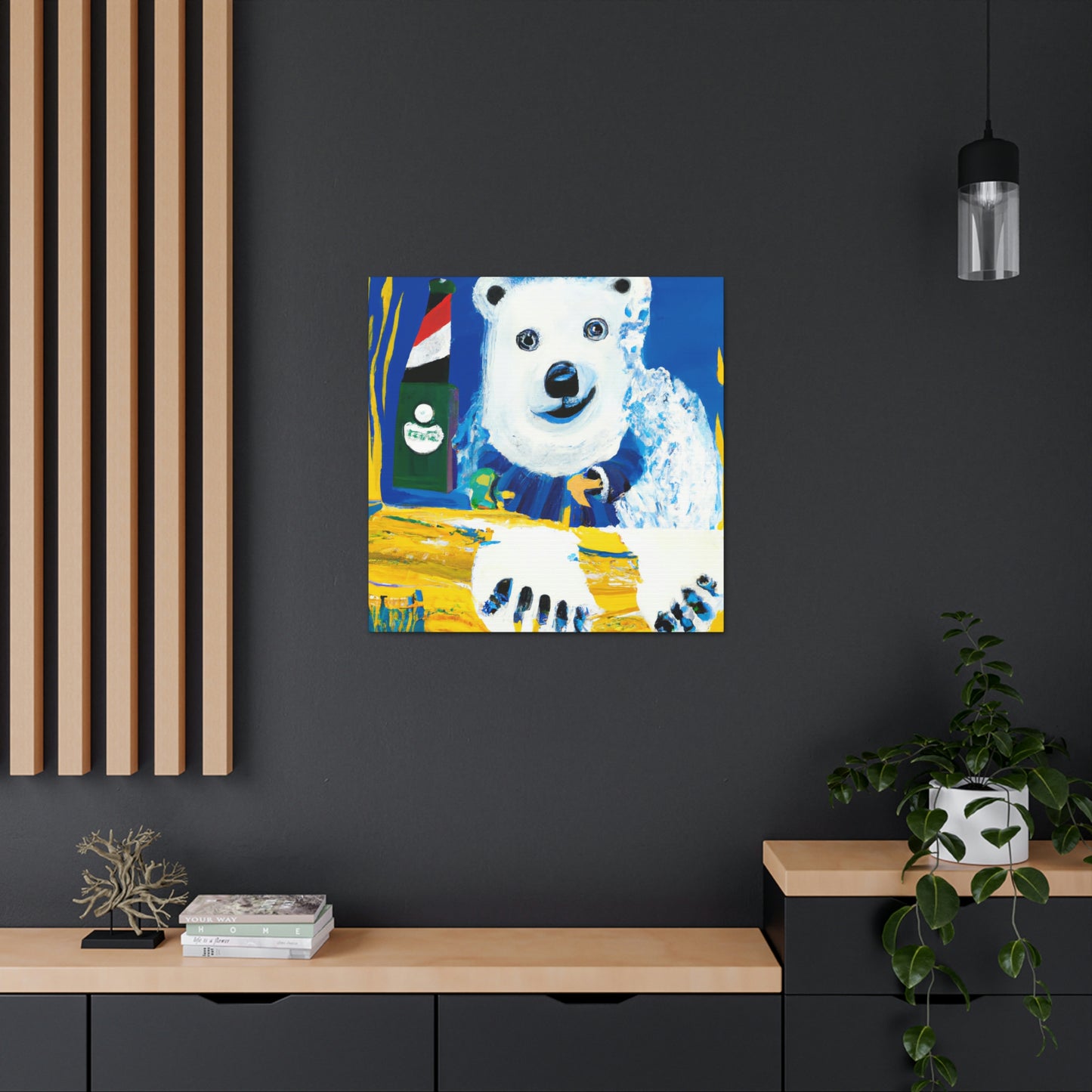 Polar Bear Reflection. - Canvas