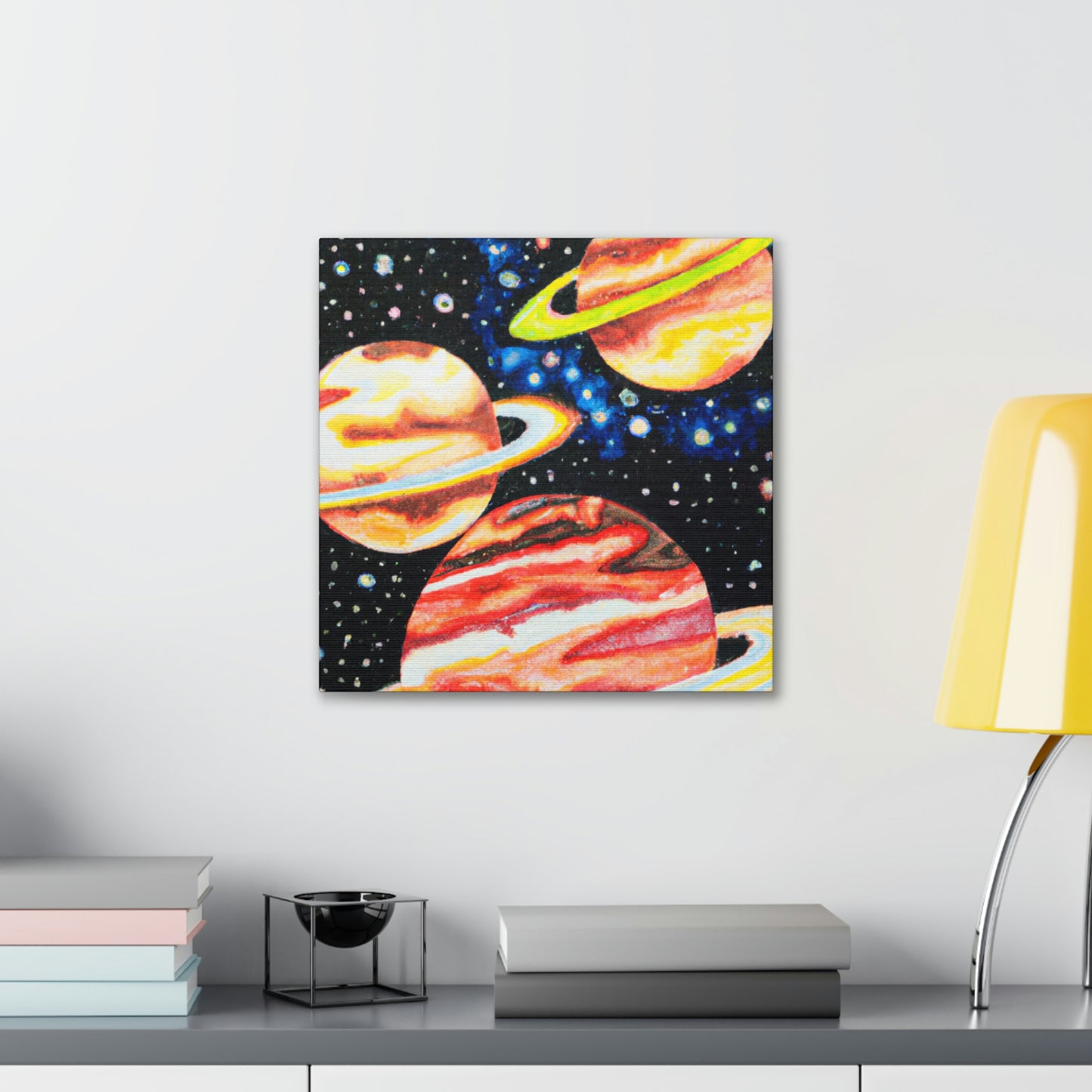 Planets in Pointillism - Canvas