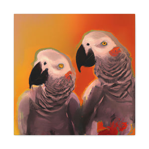 "African Greys Abound" - Canvas