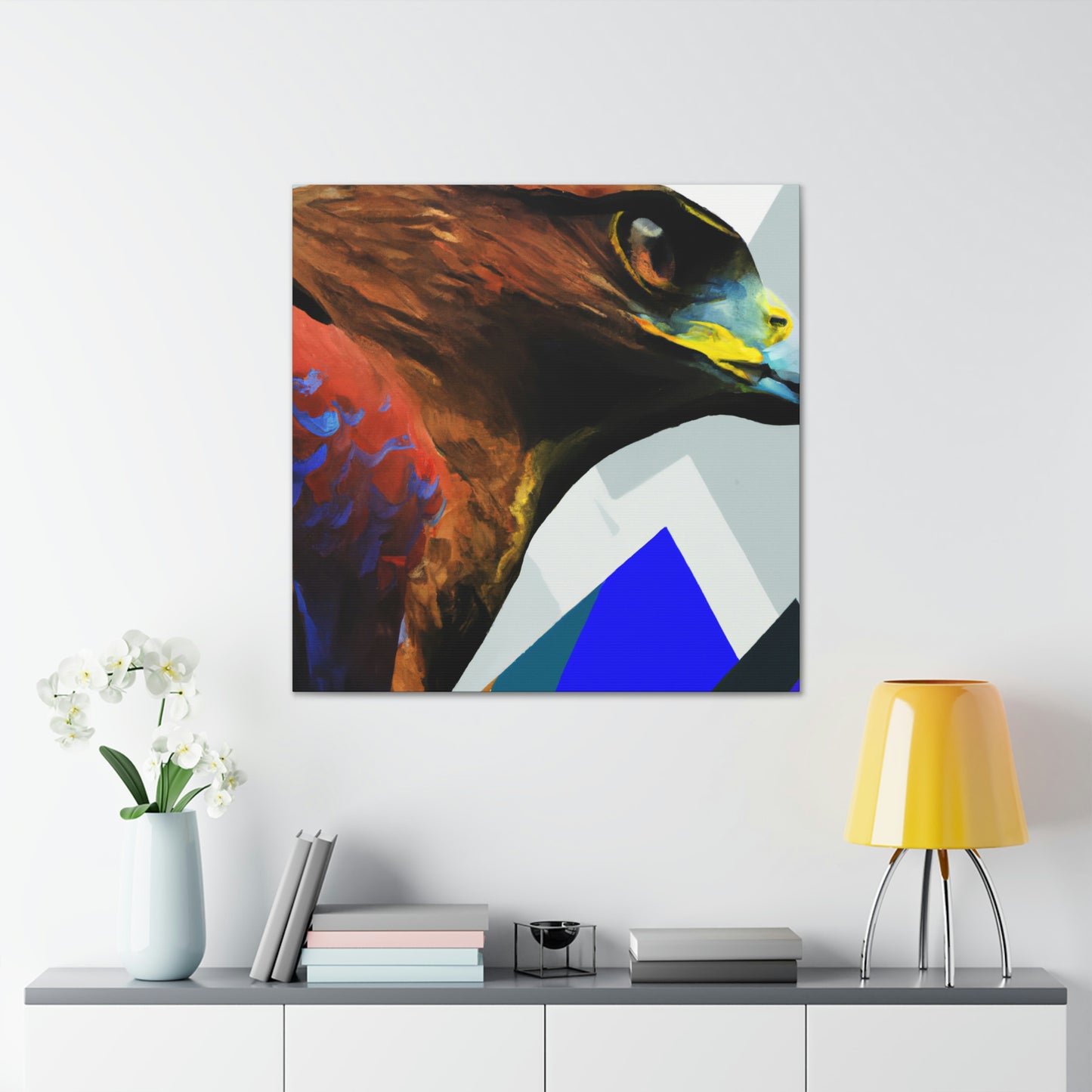 Hawk In Flight Mosaic - Canvas