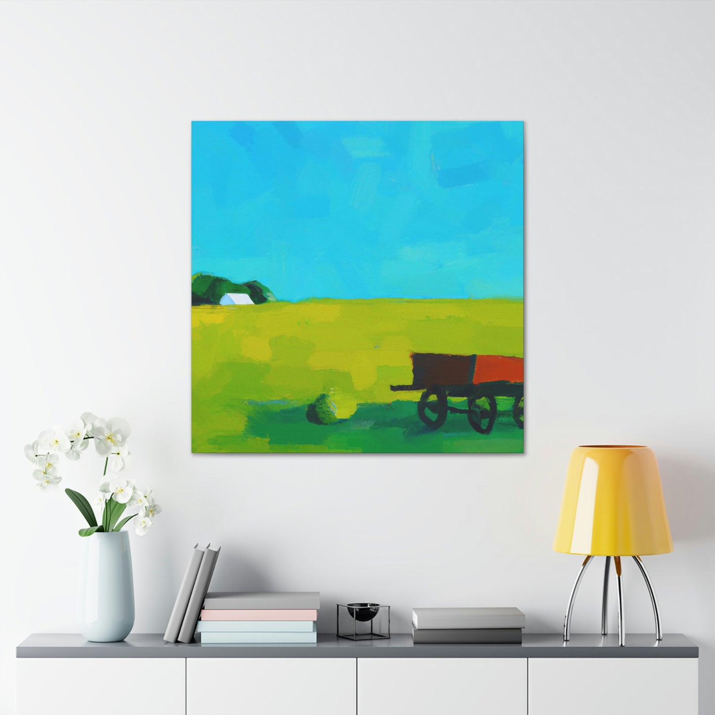 "Hay Wagon Minimalism" - Canvas