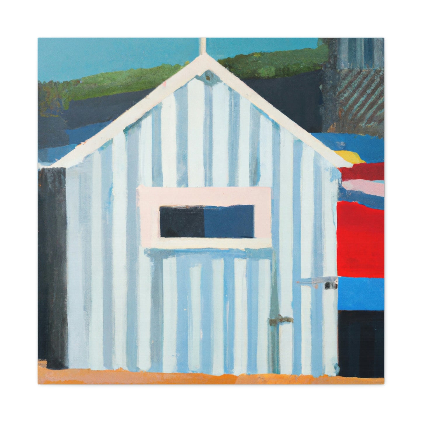 "Beach Hut Majesty 1940s" - Canvas