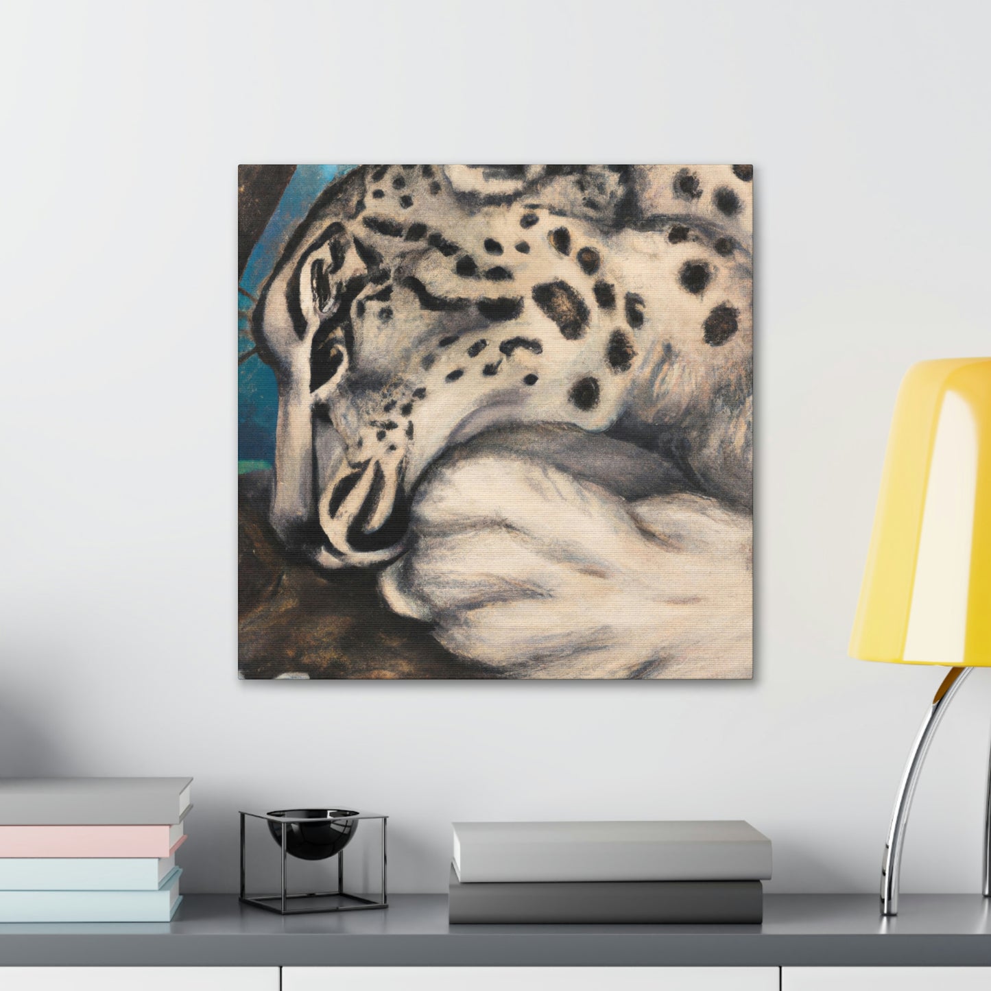 Snow Leopard Silhouette - Canvas