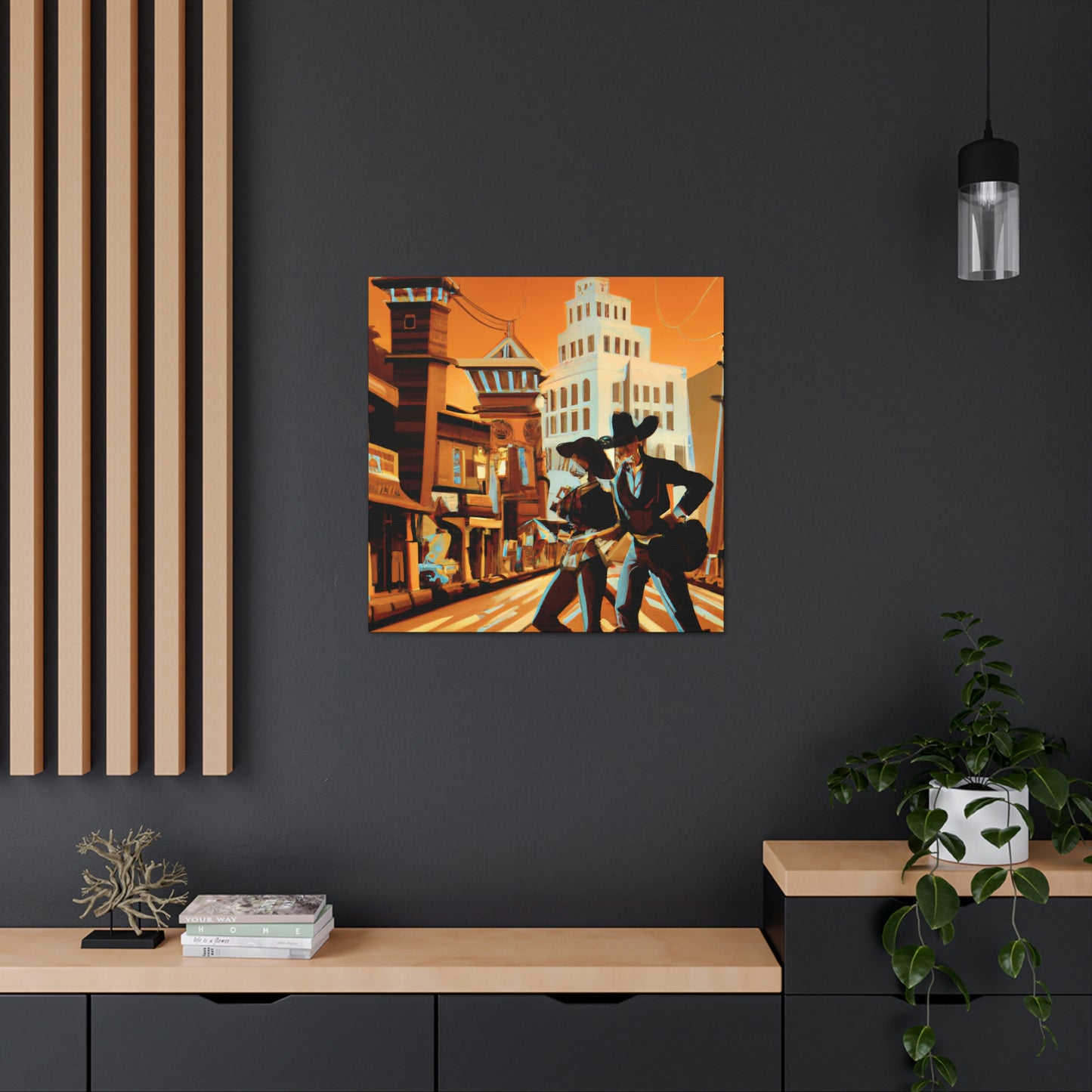 "Old West Glitz City" - Canvas