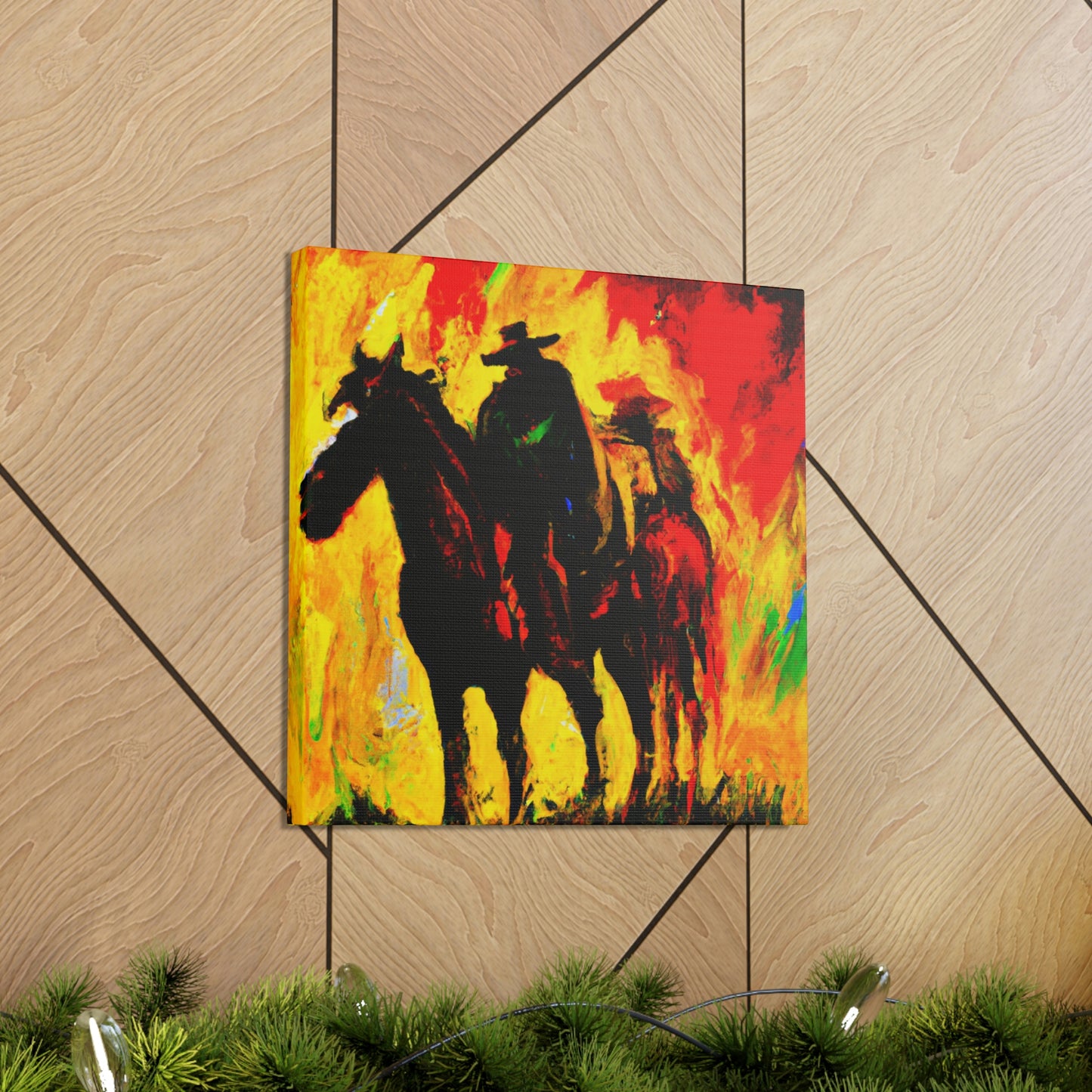 Cowboy and Steed. - Canvas