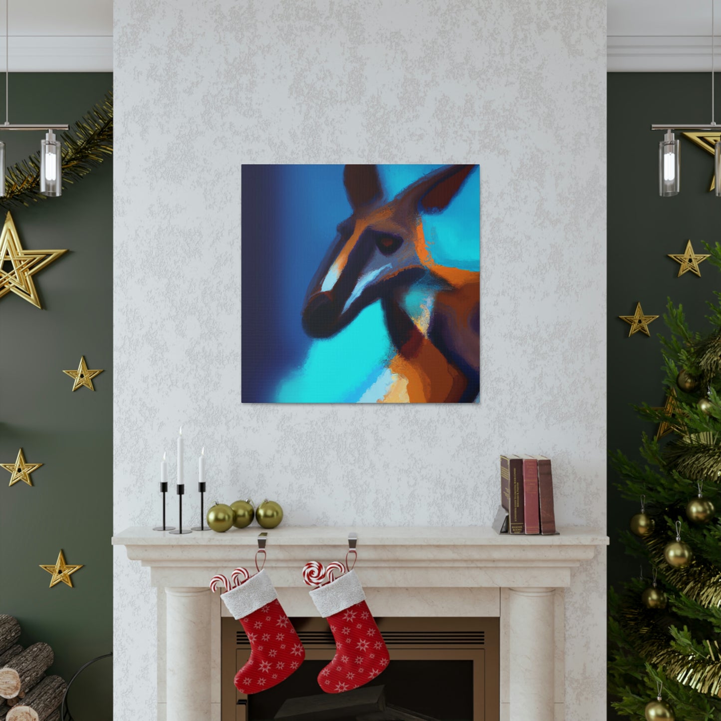 Kangaroo in Abstract - Canvas