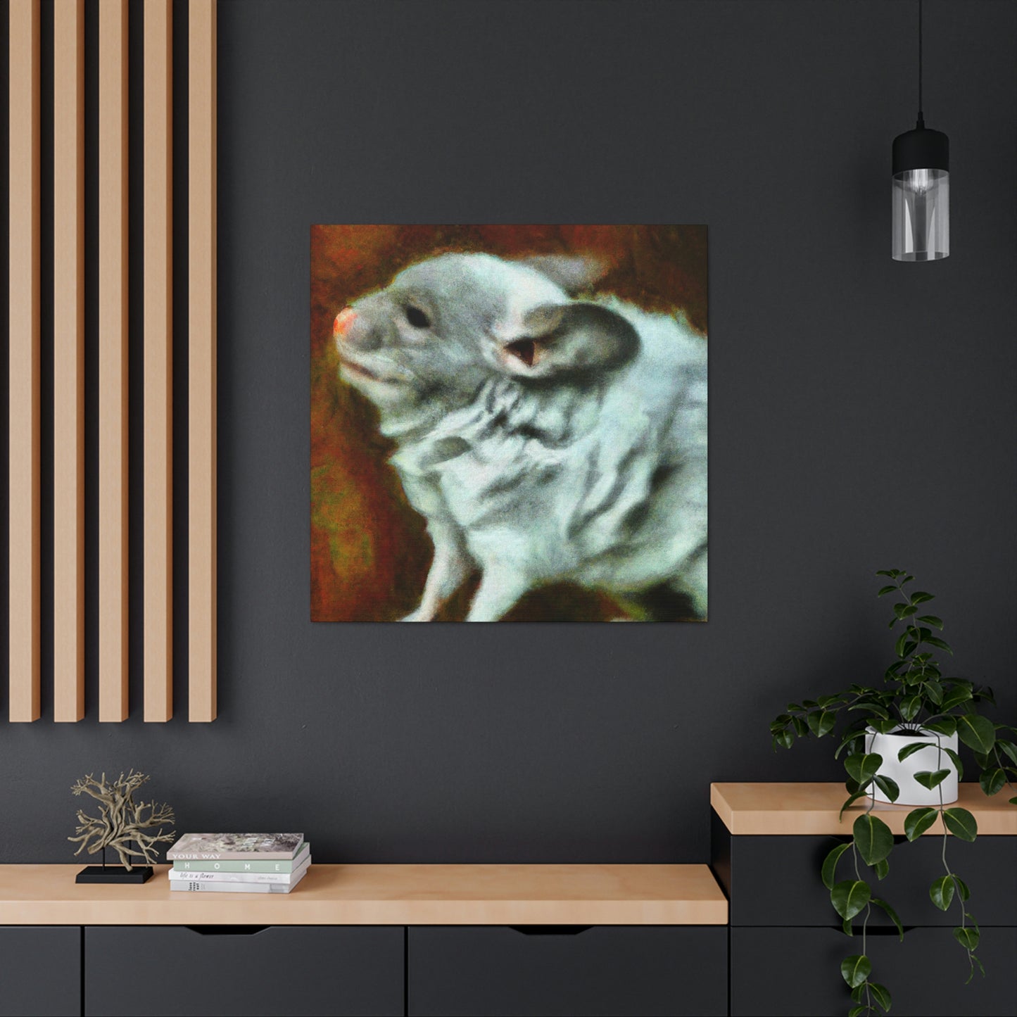 "Chinchilla in Moonlight" - Canvas