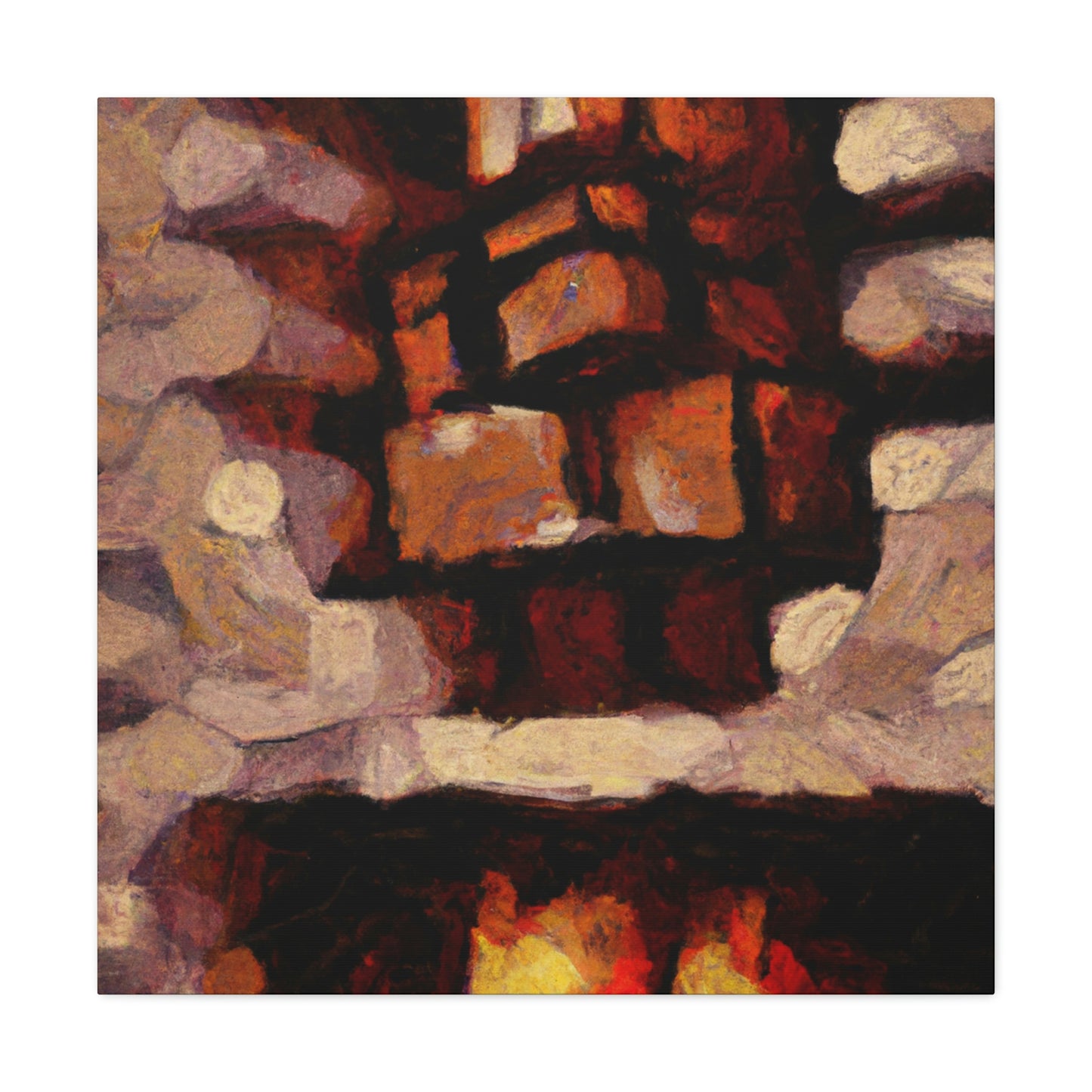 Fiery Hearth Embers - Canvas