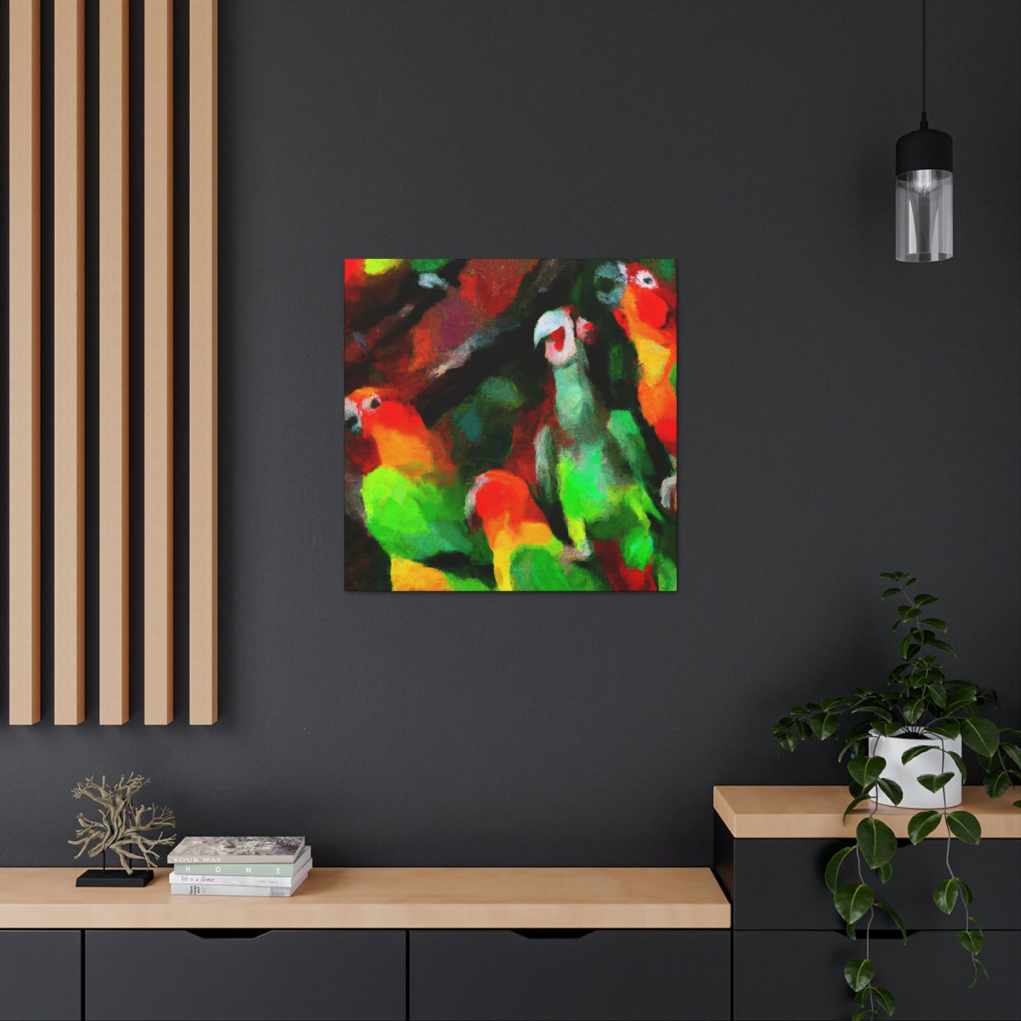 "Parrots of Senegalese Sky" - Canvas