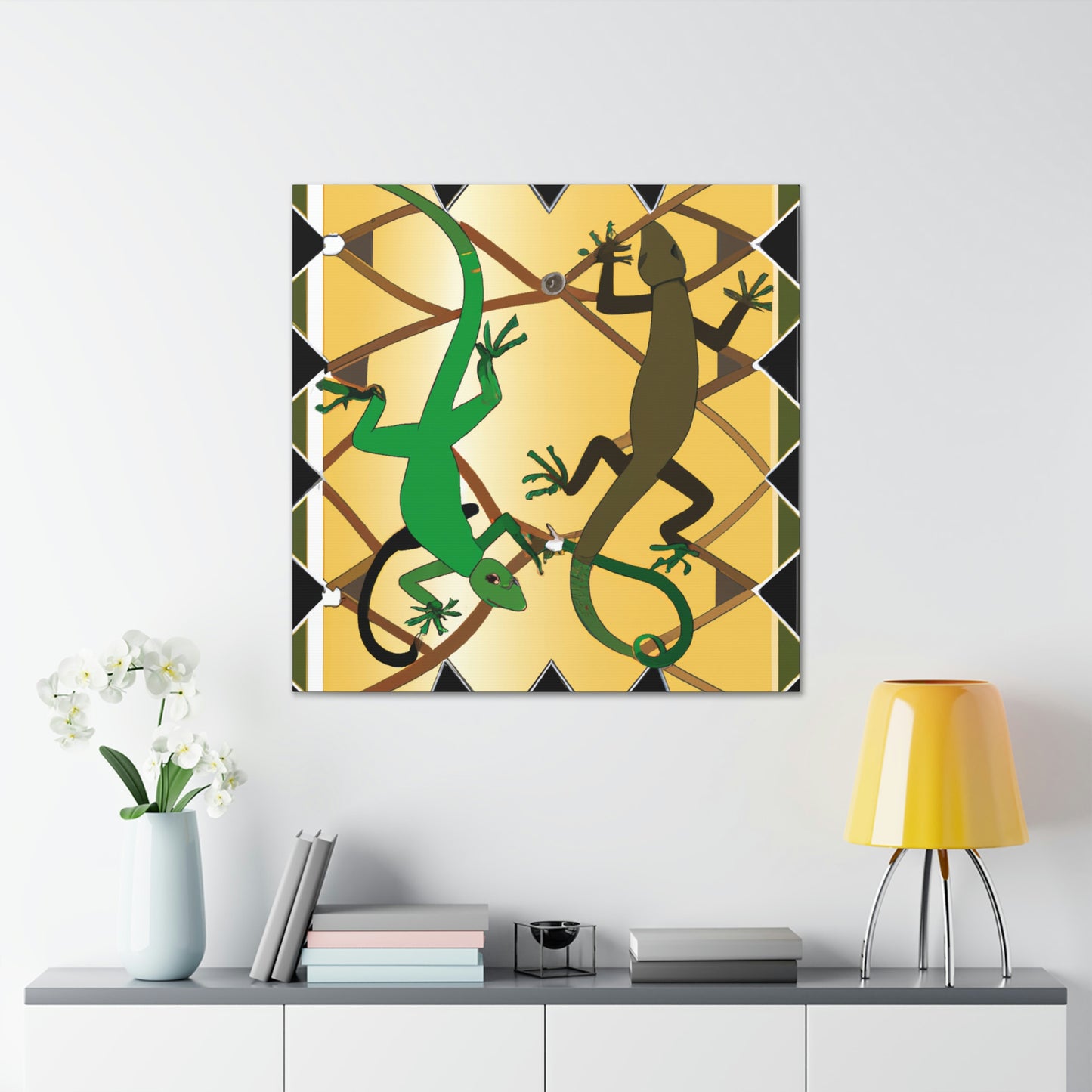 Lizards in Deco Style - Canvas