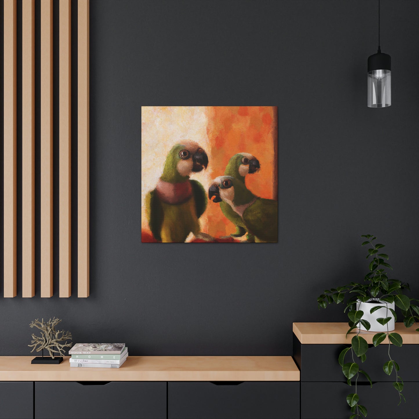 Parrots Take Flight - Canvas