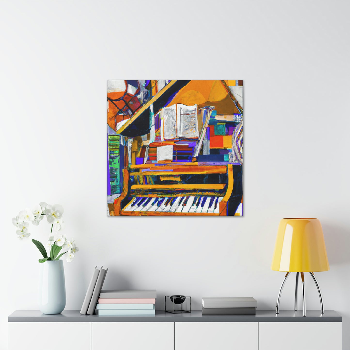 "Piano's Musical Reflection" - Canvas