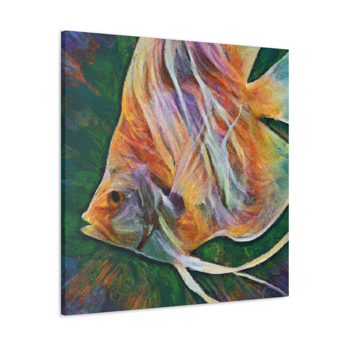 "Angelfish Under Waterfall" - Canvas