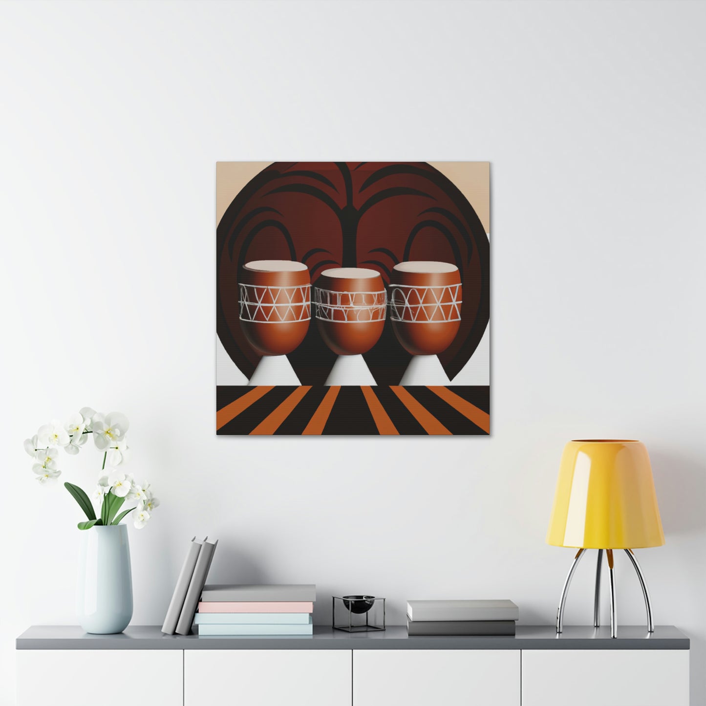 "Lively Deco Bongos" - Canvas