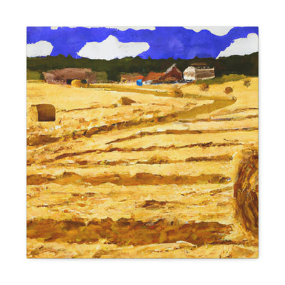 Hayfield by Moonlight - Canvas