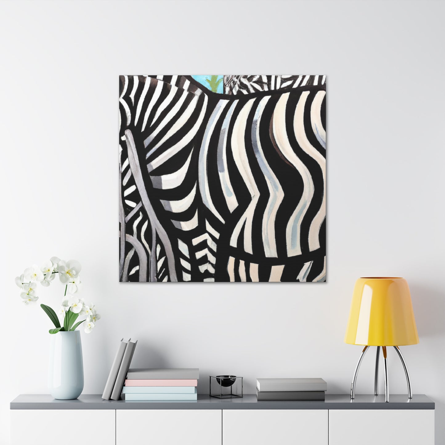 "Zebras Zooming Deco" - Canvas