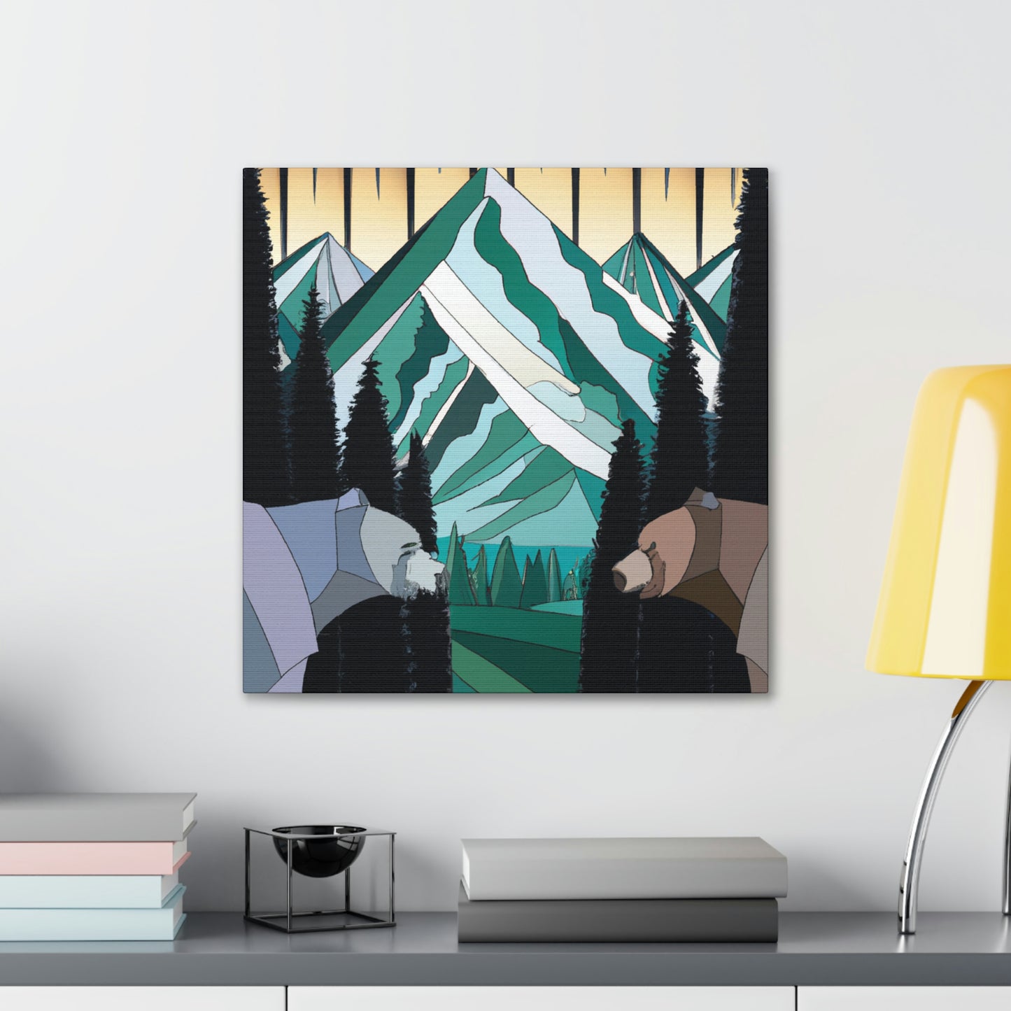 "Bold Bear in Deco" - Canvas