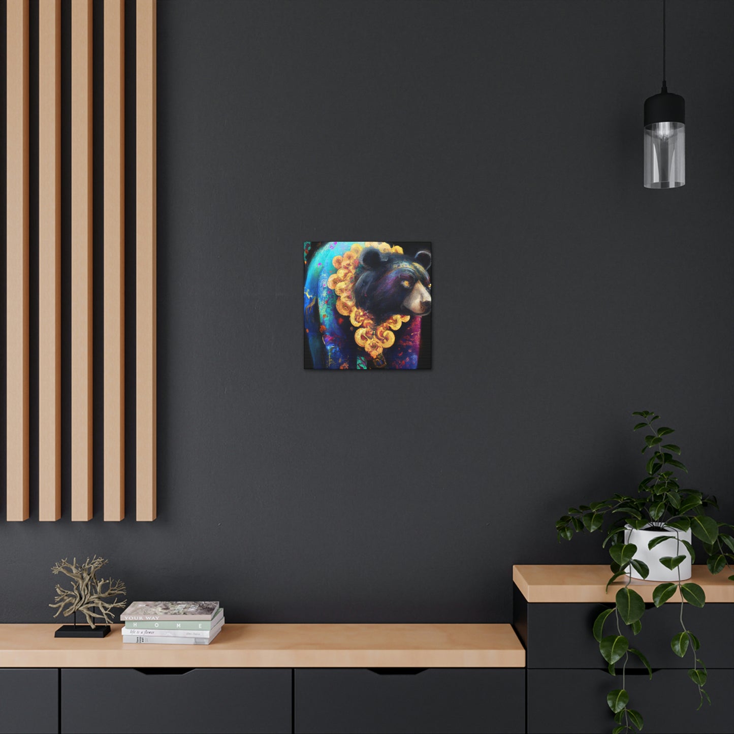 Asiatic Black Bear Gleaming - Canvas