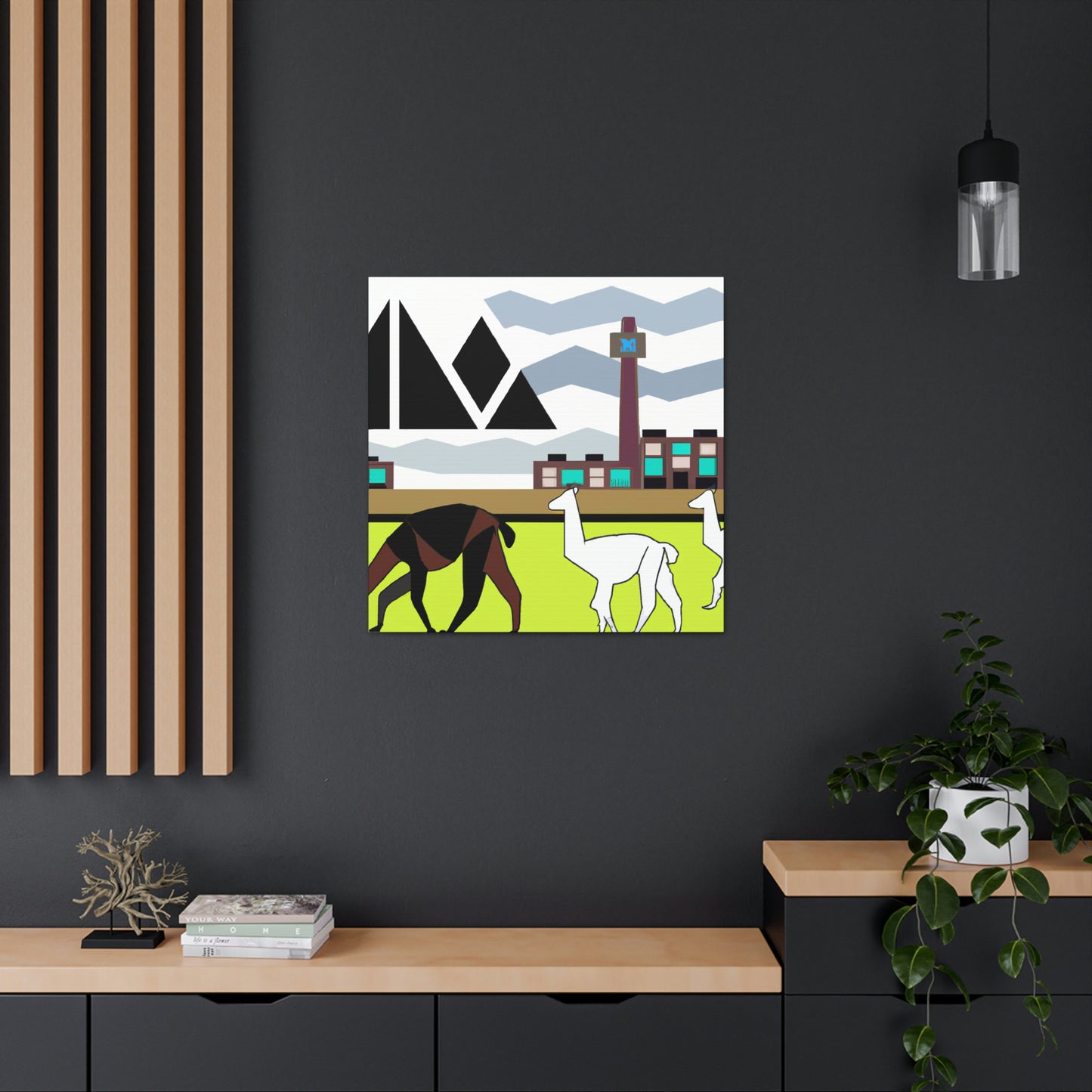 Llama Alights Glamorously - Canvas