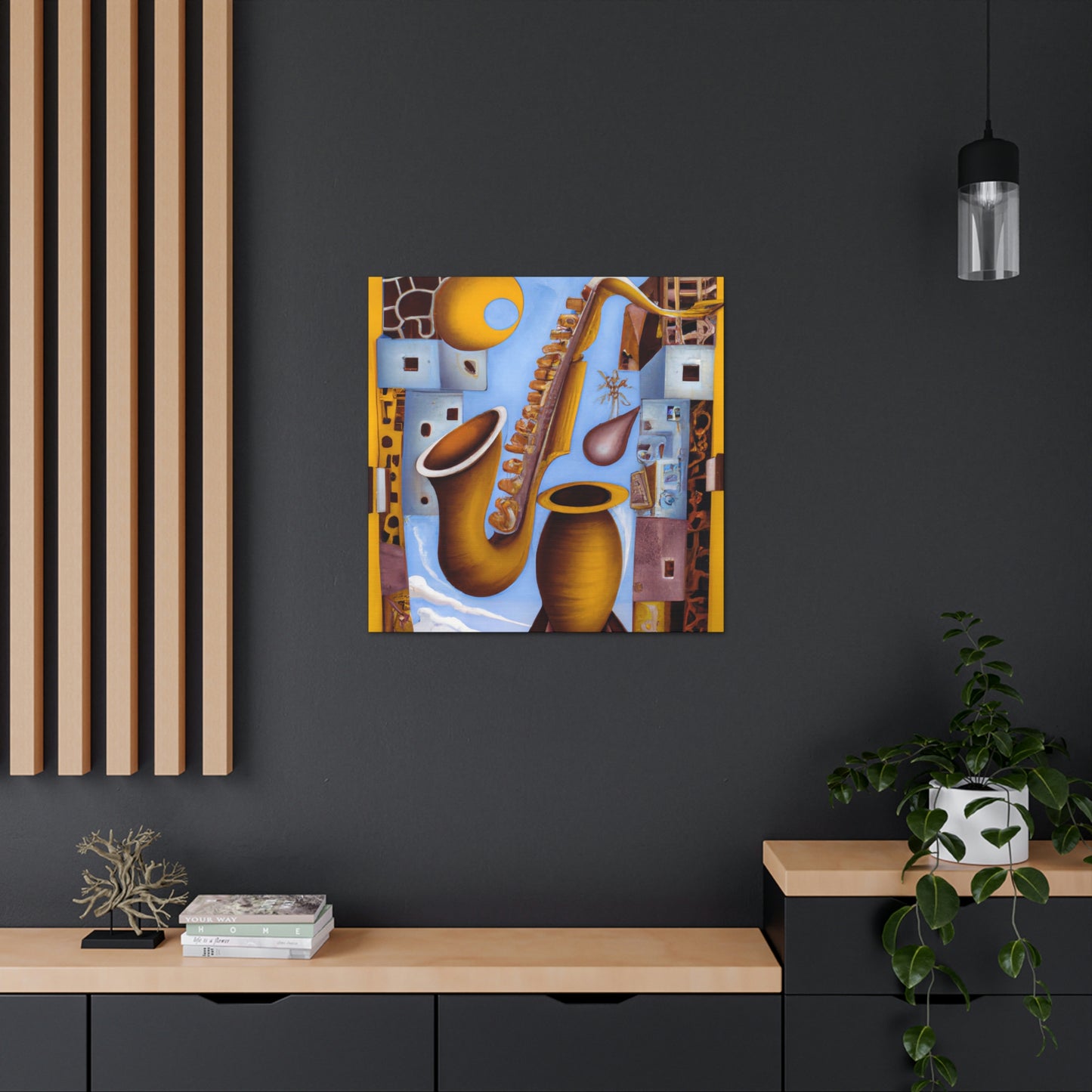 Saxophone in Spirals - Canvas