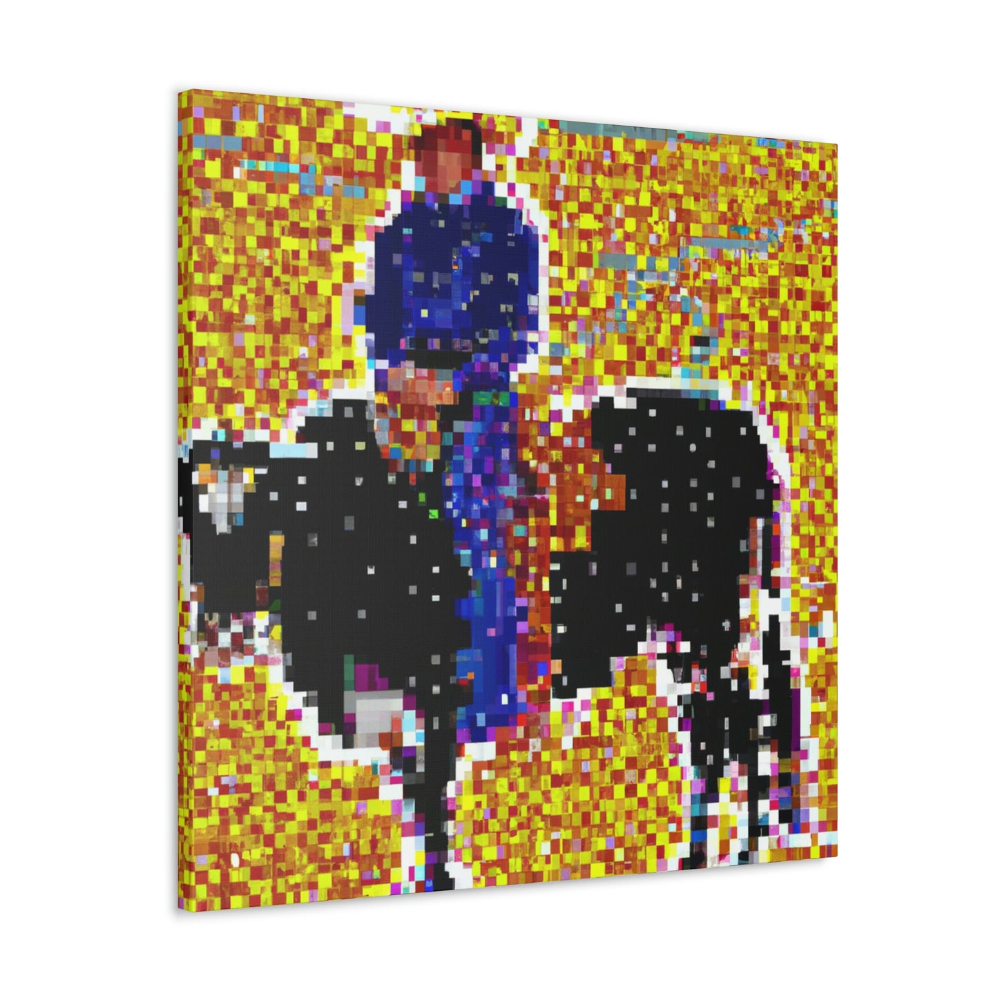 Branding Cattle Pointillism - Canvas