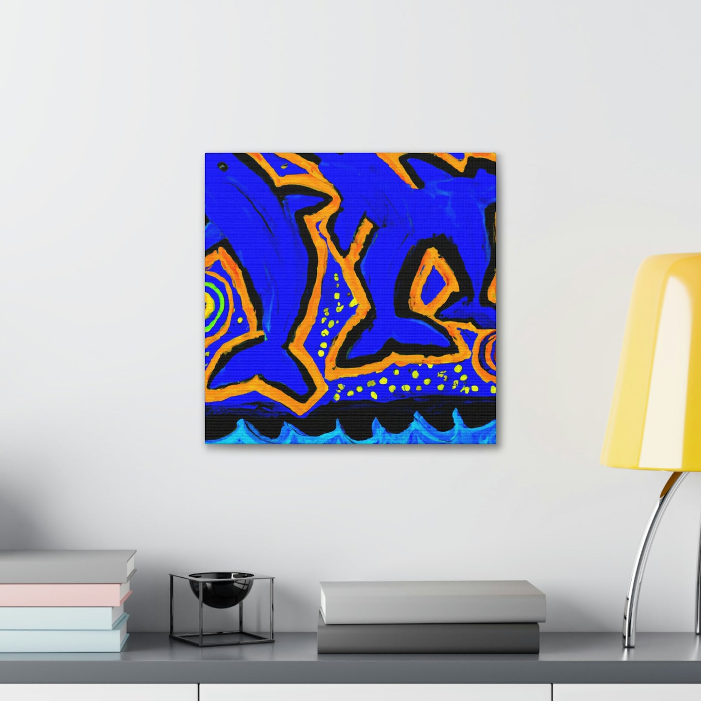 Dolphins in Abstract Forms - Canvas