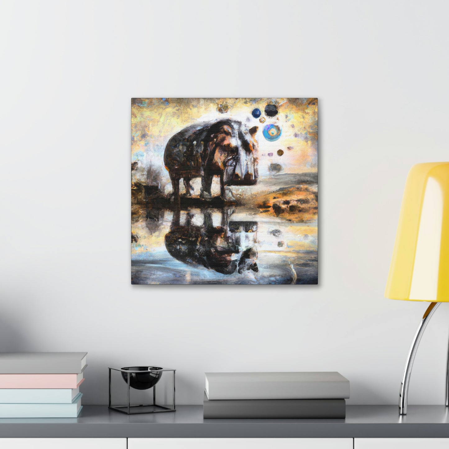 "Hippo in a Baroque" - Canvas