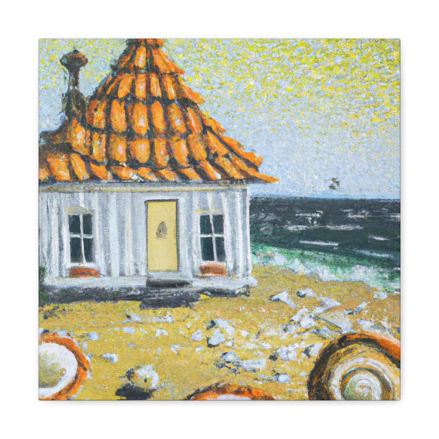 "Beach Hut in Baroque" - Canvas