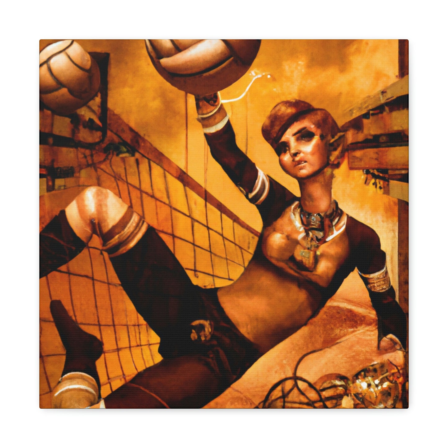 Victory in Steampunk Volley - Canvas