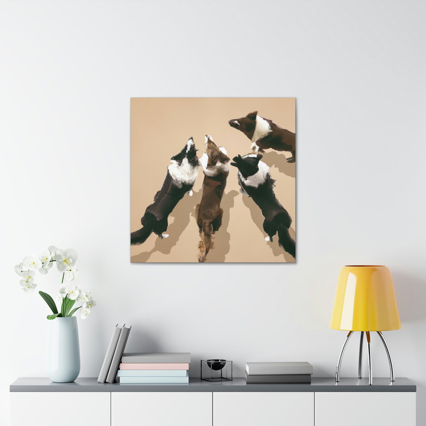 "Border Collie Brandish". - Canvas