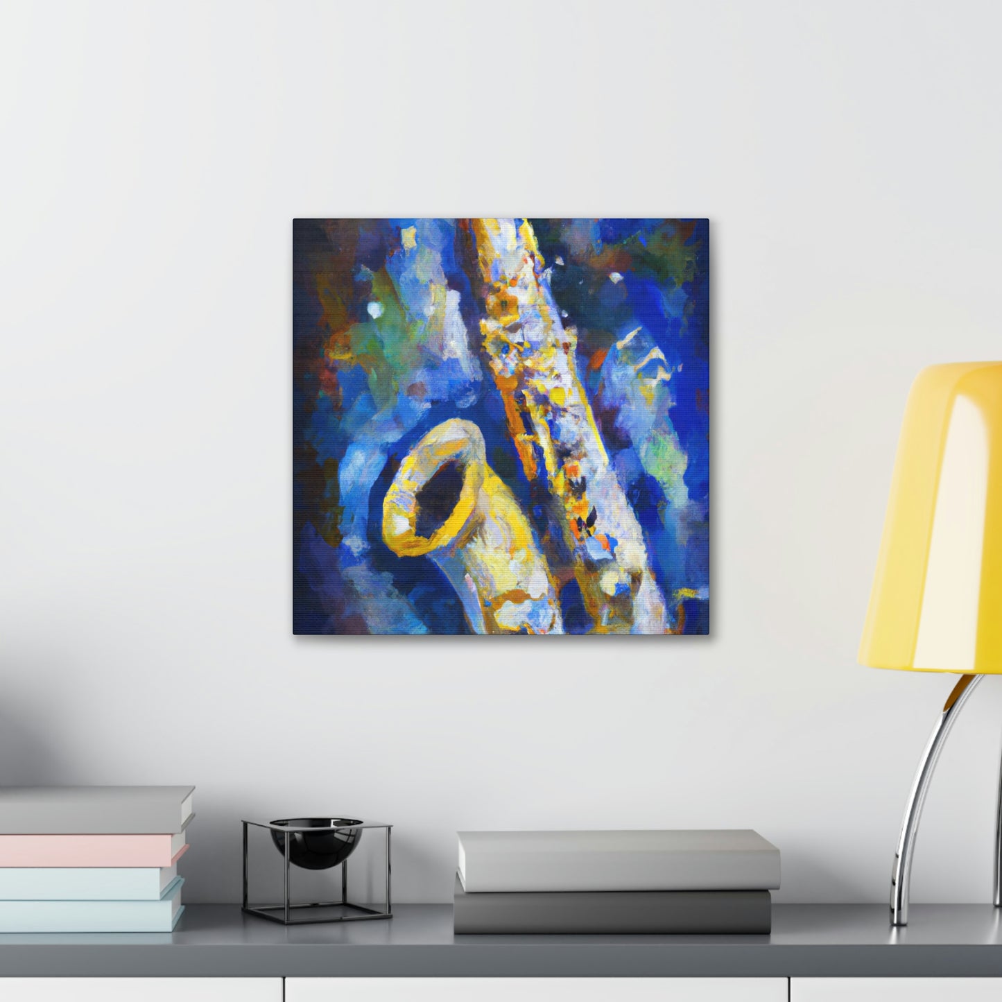 "Sax on Blue Canvas" - Canvas